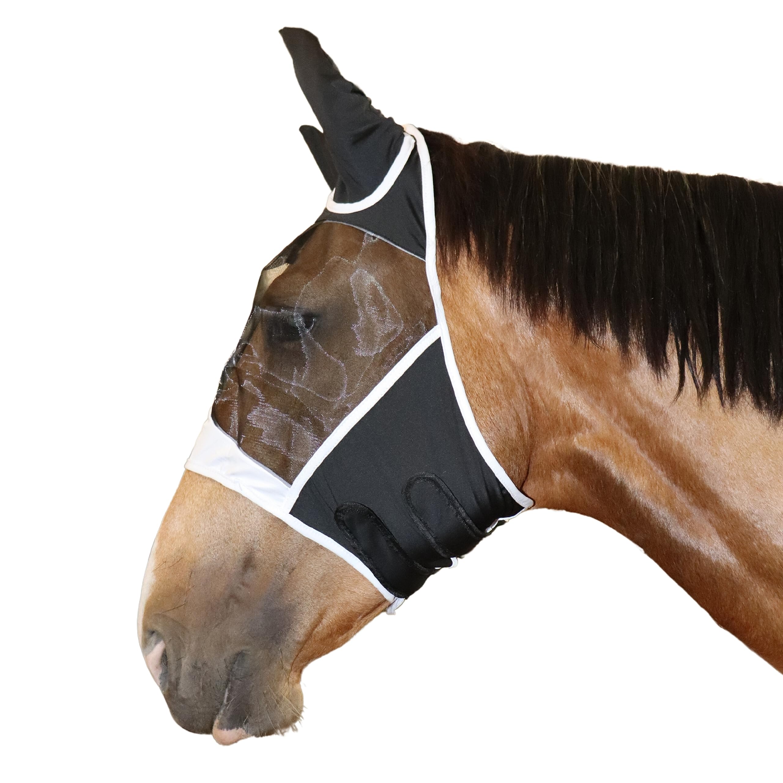 UV Fly Mask for Horses - Breathable Lycra with Ears & Velcro | Stable & Riding Protection
