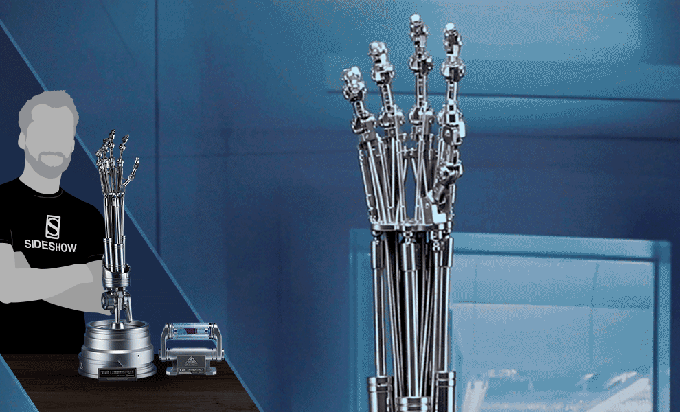 Blitzway The Real Series 1:1 Scale Terminator T-800 Endoskeleton Arm & Brain Chip Movie Prop Replica Set - Perfect for Collectors, Cosplay, and Sci-Fi Displays