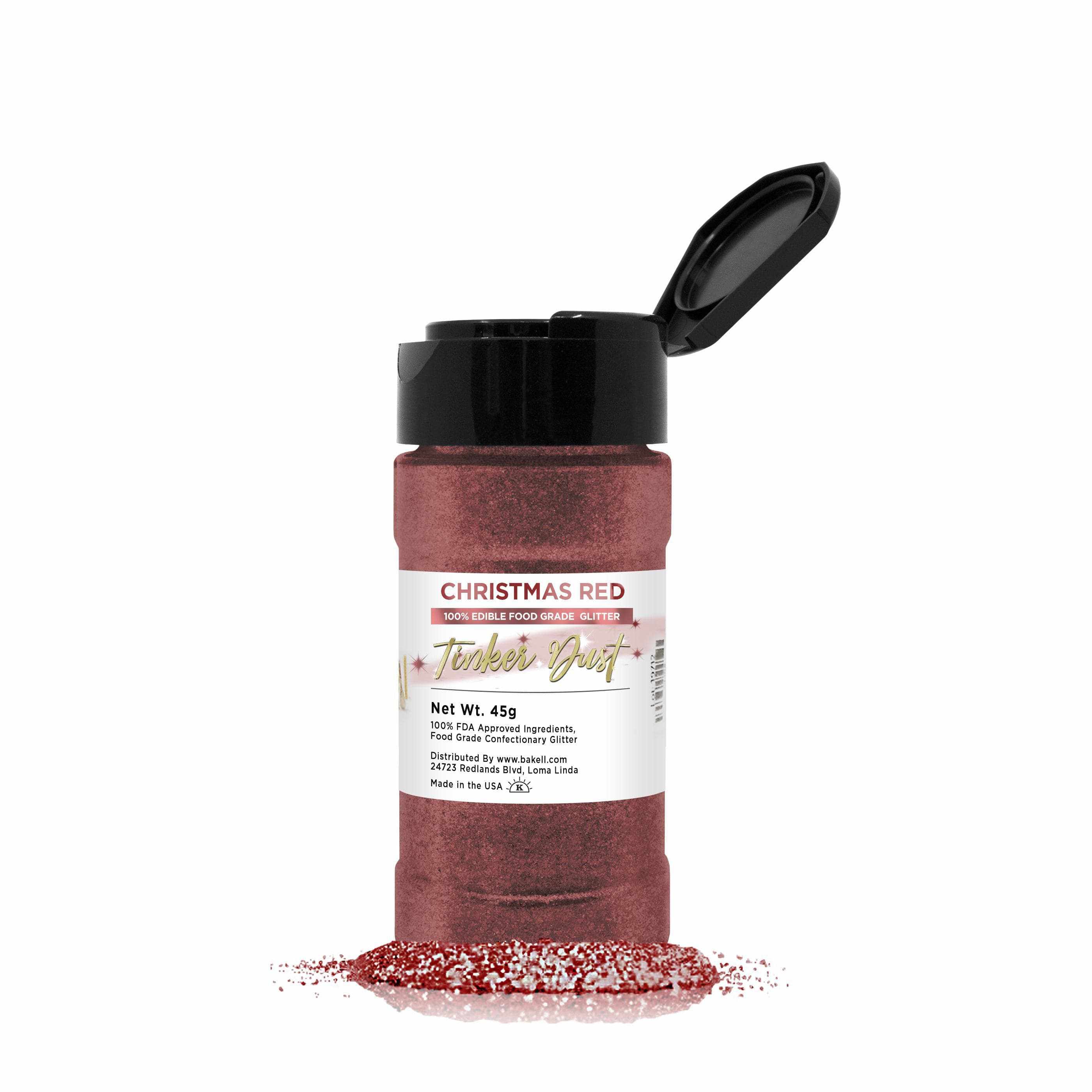 Christmas Red Tinker Dust® Glitter | 45g Shaker Jar | Premium Fine Glitter for DIY Crafts, Holiday Decorations, Nail Art & Scrapbooking | Non-Toxic & Vibrant Red Glitter for Festive Projects