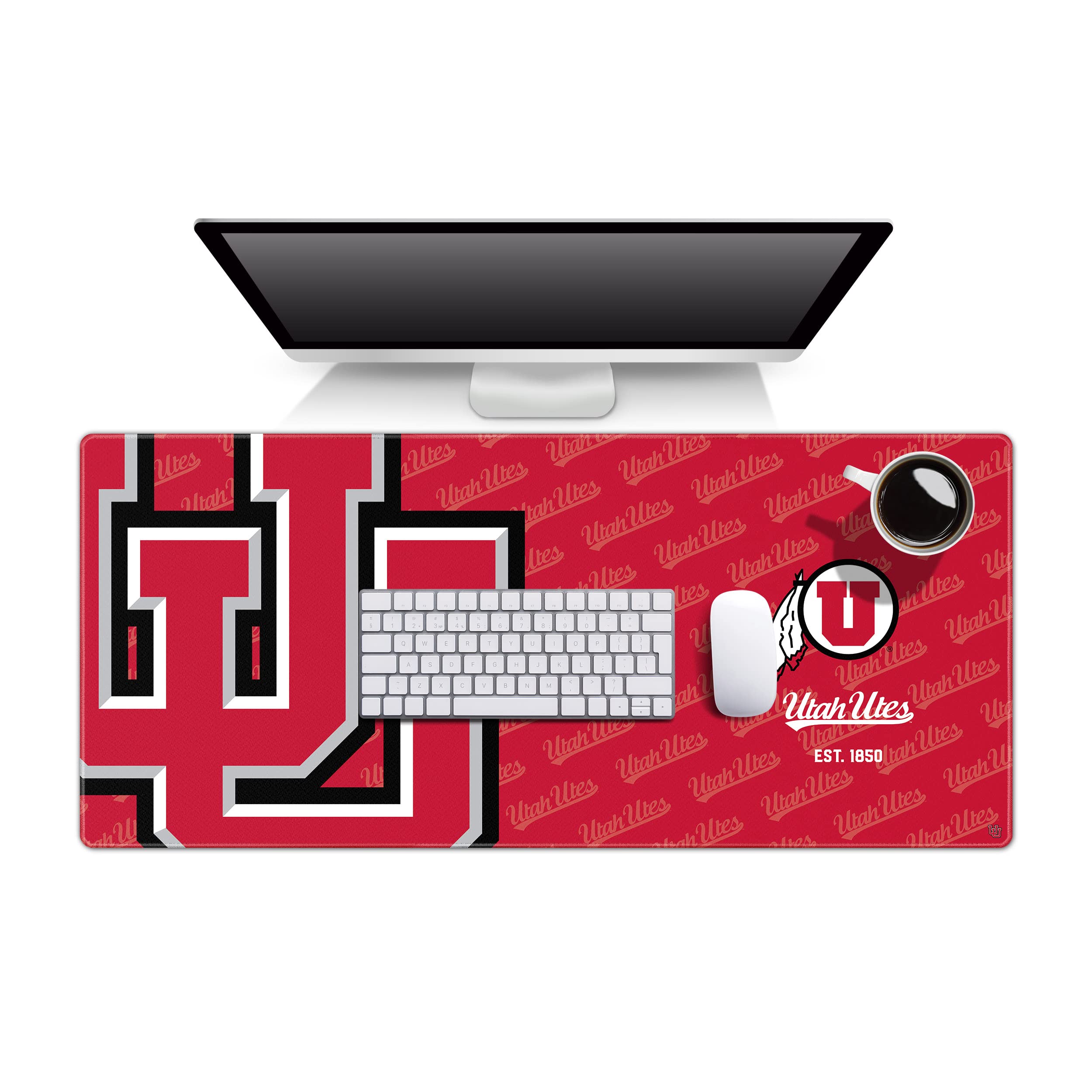 YouTheFan NCAA Utah Utes Logo Series Desk Pad - Non-Slip Mouse Pad & Gaming Surface for Office, Home, Dorm Room - Perfect for Work, Study & PC Gaming