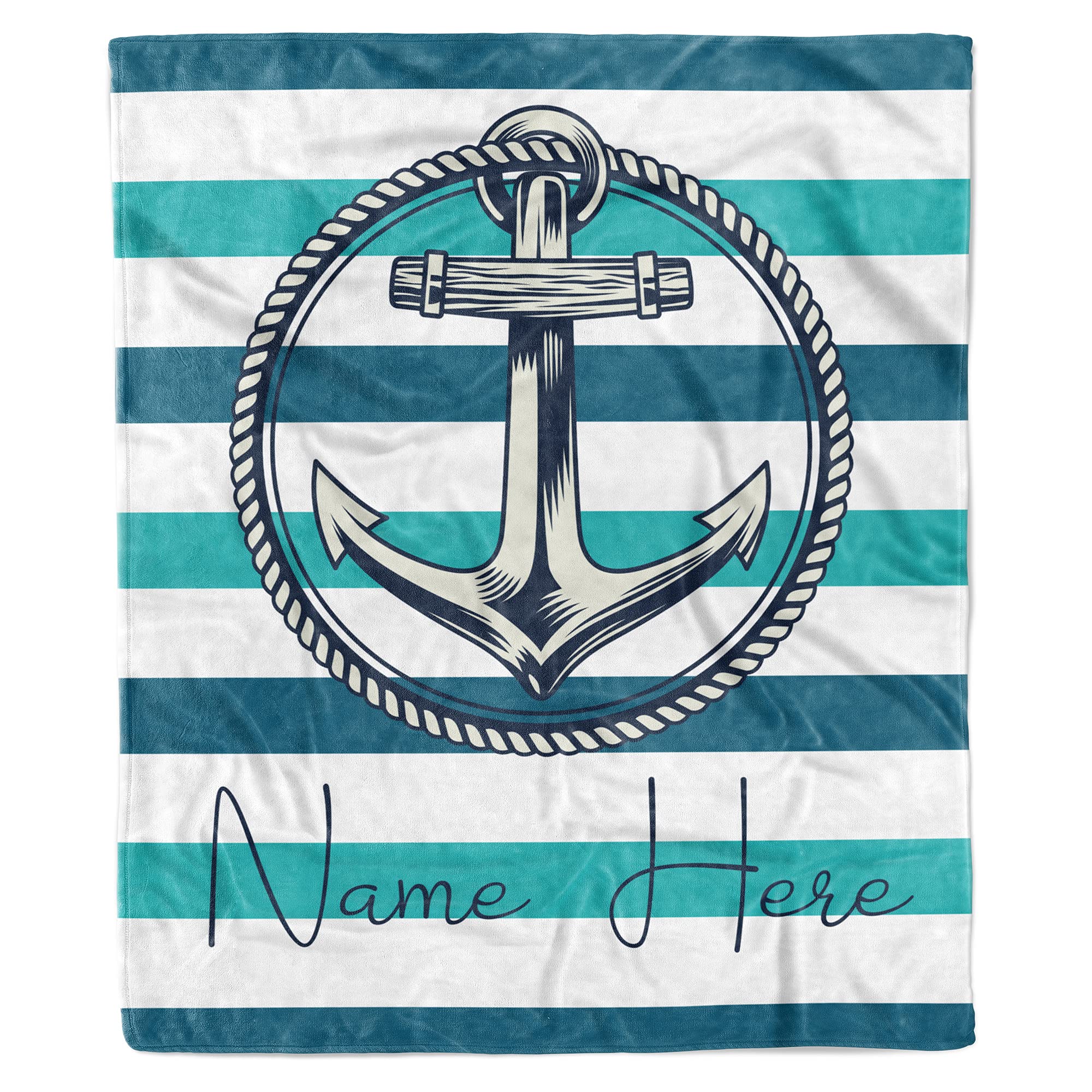 Personalized Boat Name Blanket - Custom Nautical Blanket with Anchor Design - Unique Gift for Sailors & Boating Enthusiasts - Perfect for Yachts, Sailboats & Marine Decor