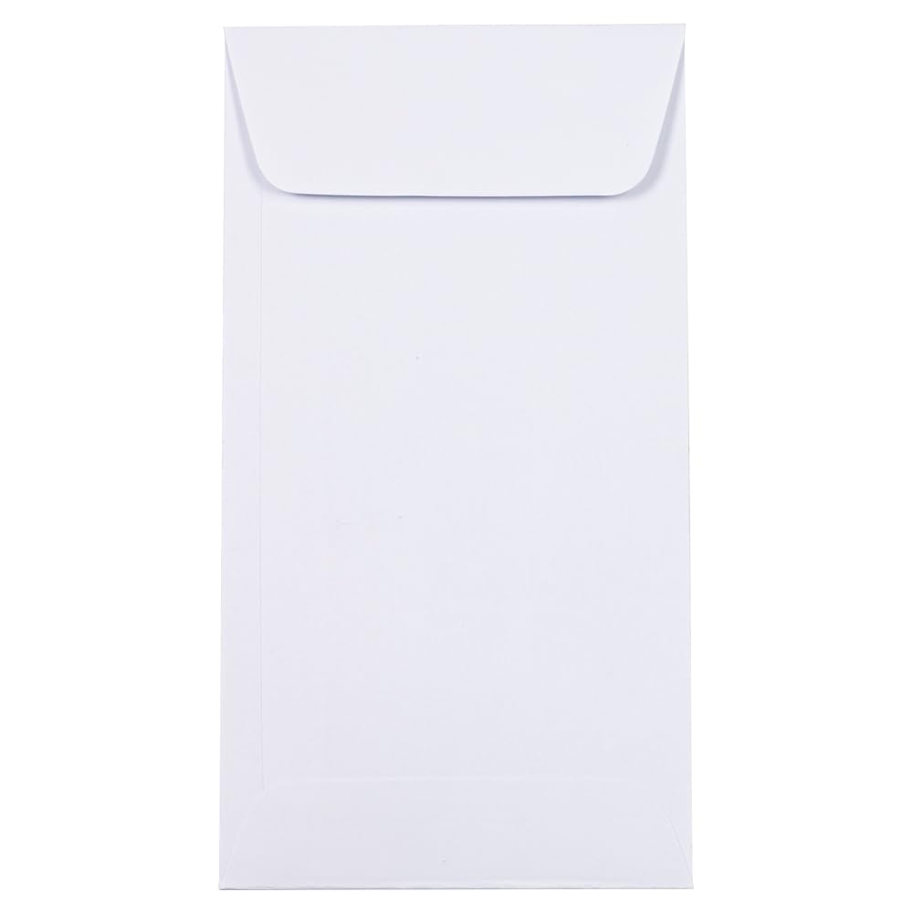 JAM PAPER #7 Coin Business Envelopes 3.5 x 6.5 Inches - White Bulk Pack of 1000 - Perfect for Cash, Coins, Tickets & Small Business Mailing