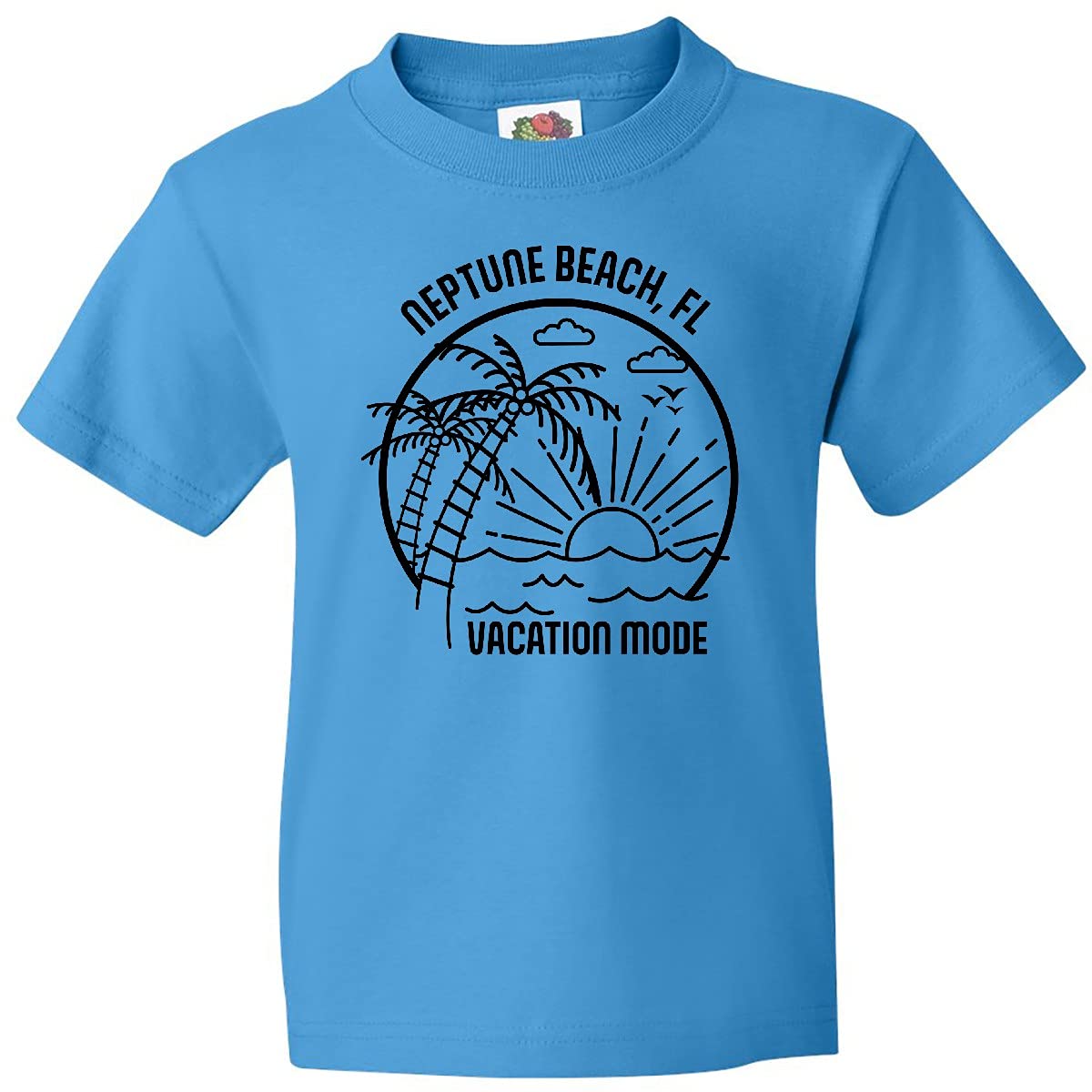 Inktastic Summer Vacation Mode Neptune Beach Florida Youth T-Shirt - Fun Beach Graphic Tee for Boys & Girls - Perfect for Summer Trips, Beach Outings & Casual Wear