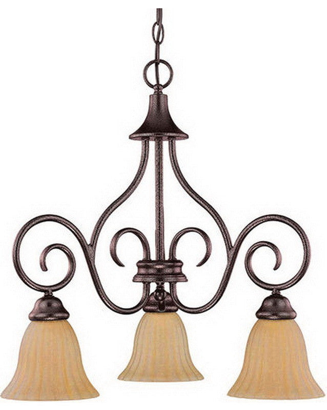 Nuvo Lighting 60 8620 Moulan Collection 3-Light Energy Efficient LED Chandelier in Copper Bronze Finish - Perfect for Dining Room, Living Room & Bedroom Lighting