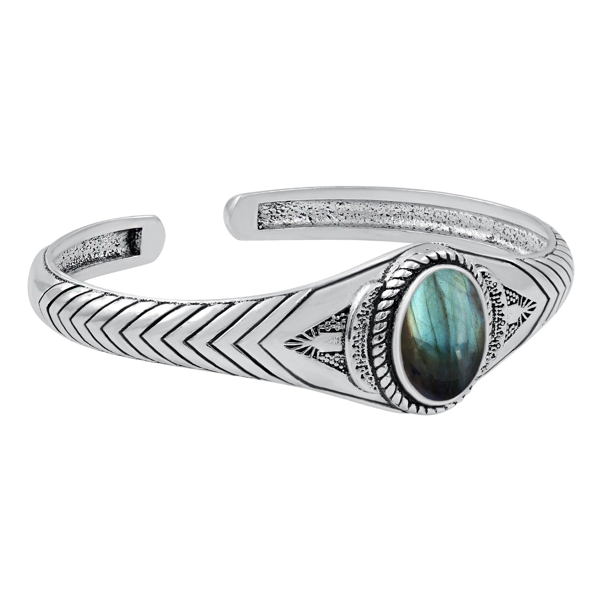 Sterling Silver Plated Cuff Bracelets for Women & Men - Lightweight Trendy Open Bangle Bracelet - Perfect Gift for Her, Him, Birthday, Anniversary - Ideal for Casual Wear, Parties & Special Occasions