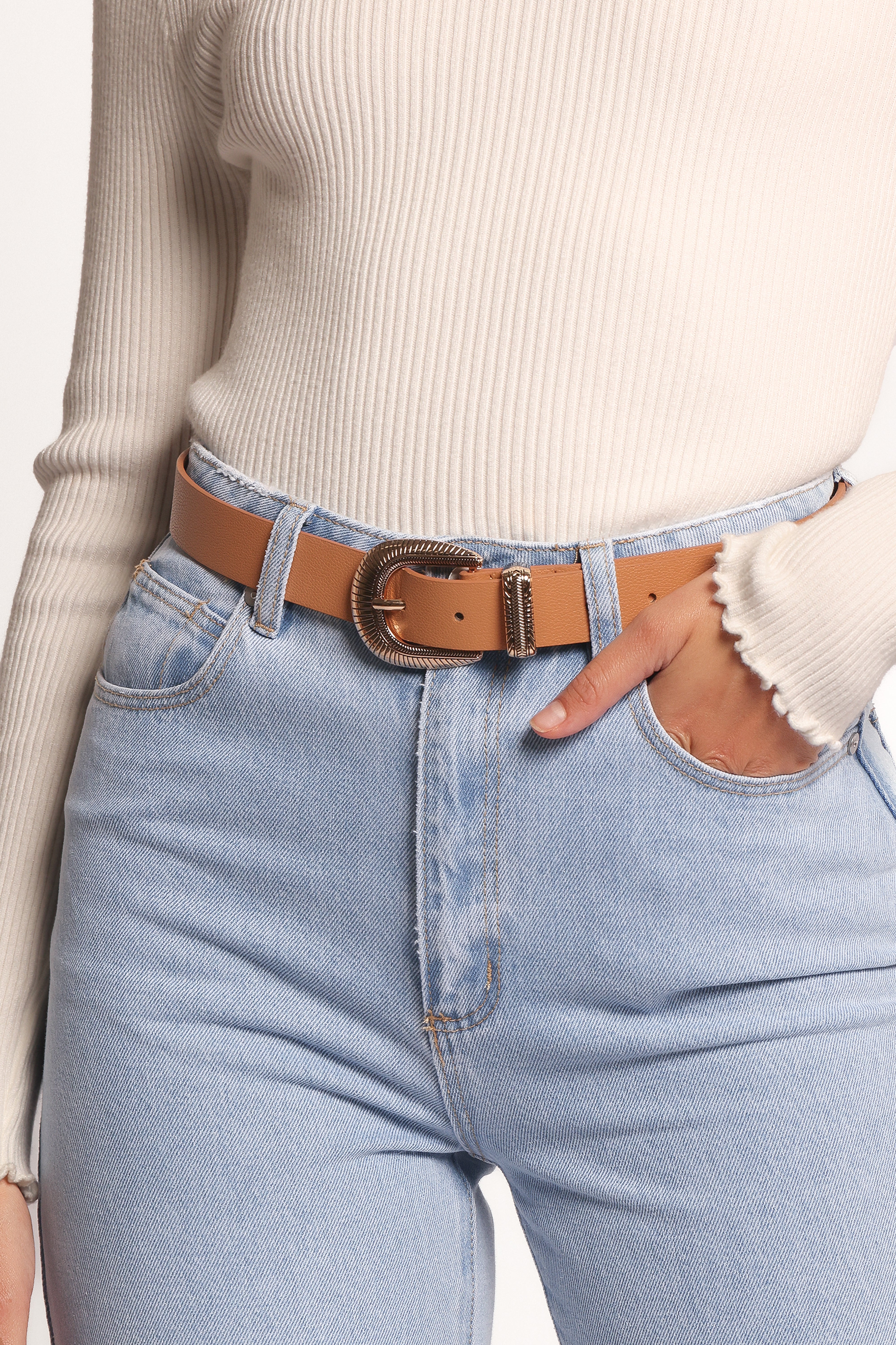Dylan Genuine Leather Belt for Men - Classic Camel Brown Dress Belt - Perfect for Office, Casual Wear & Formal Occasions