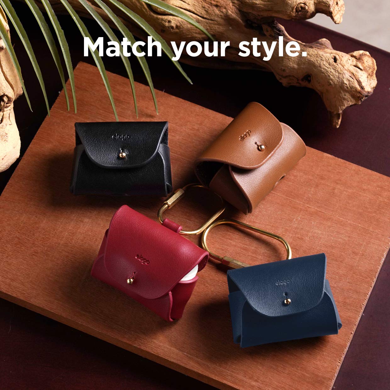 Premium Genuine Leather Case for AirPods Pro 2 & AirPods Pro - Luxury Keychain Holder with Brass Ring, Multiple Color Options (Brown) - Perfect for Travel, Work & Everyday Protection