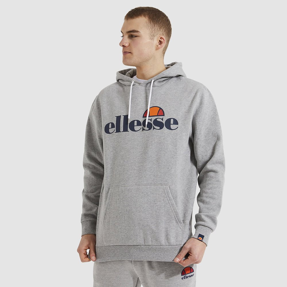 Ellesse Men's Gottero Grey Marle Hoodie - Soft & Comfortable Pullover Sweatshirt for Casual Wear, Gym, and Outdoor Activities