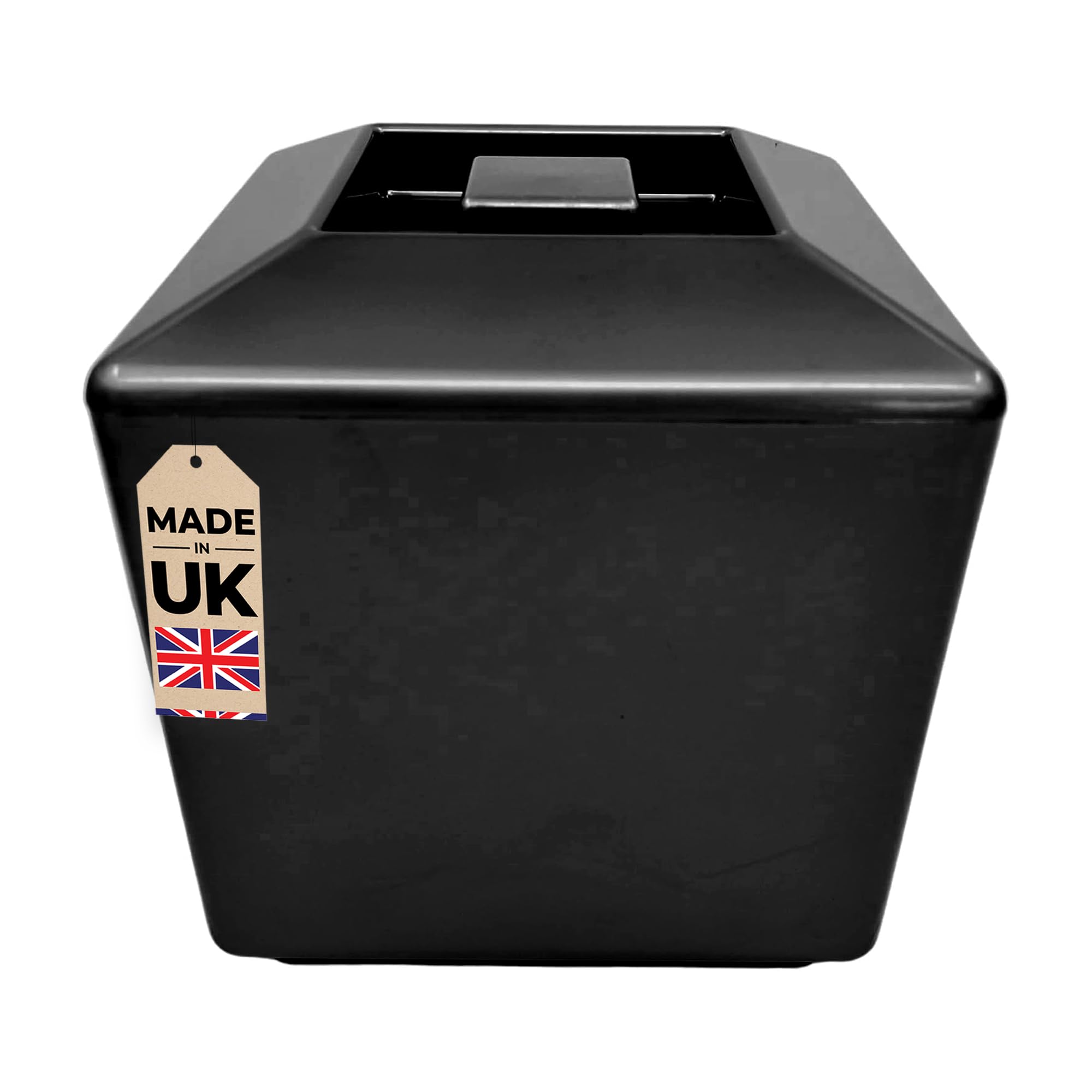 Premium 4L Square Ice Bucket with Lid - Stainless Steel Champagne & Wine Cooler for Parties, Bars, Weddings - Elegant Black UK-Made Bar Accessory for Drinks, Cocktails & Beverages