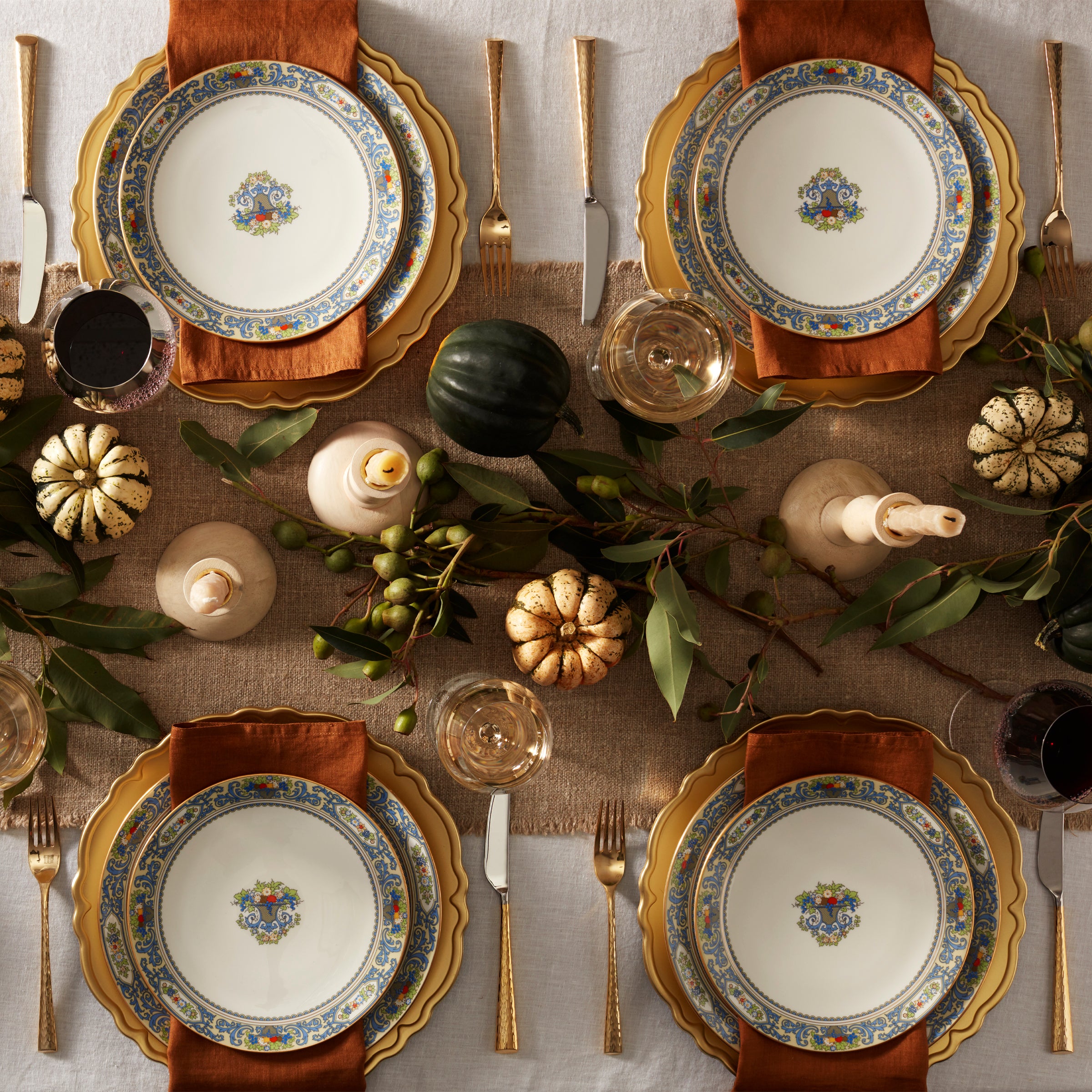 Elegant White Accent Plates Set of 4 - Perfect for Fall Dinner Parties, Thanksgiving Decor & Seasonal Table Settings