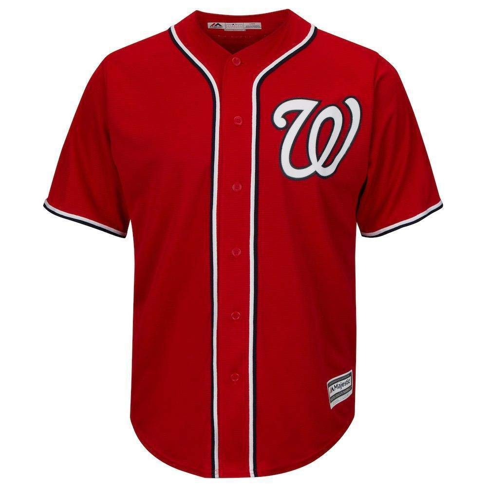 Majestic Athletic Washington Nationals Alternate Red Cool Base Jersey - XXL Size, Authentic MLB Baseball Jersey for Fans & Players - Perfect for Games, Tailgating & Collecting