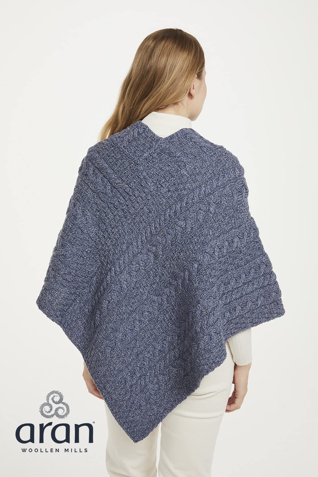 100% Irish Merino Wool Poncho for Women - Handmade in Ireland - Cozy & Warm Winter Shawl for Outdoor Activities, Travel & Casual Wear
