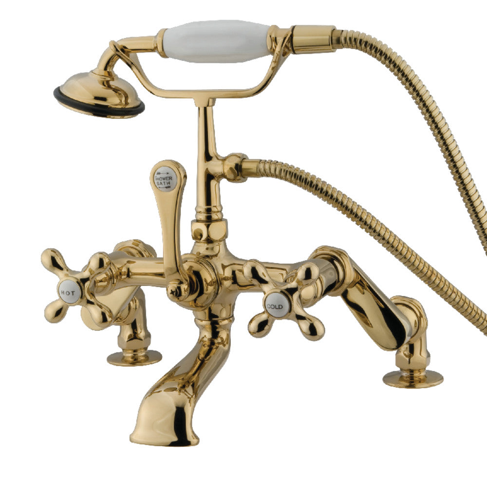 Kingston Brass CC658T1 Vintage Adjustable Center Deck Mount Tub Faucet - Classic Bathroom Fixture for Clawfoot & Freestanding Tubs | Perfect for Vintage & Farmhouse Bathroom Decor