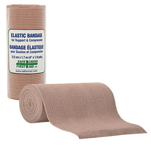 Elastic Support Compression Bandage - 4 Inches x 5.6 Feet (10.2 cm x 1.7 m) for Sports Injuries, Sprains & Post-Surgery Recovery