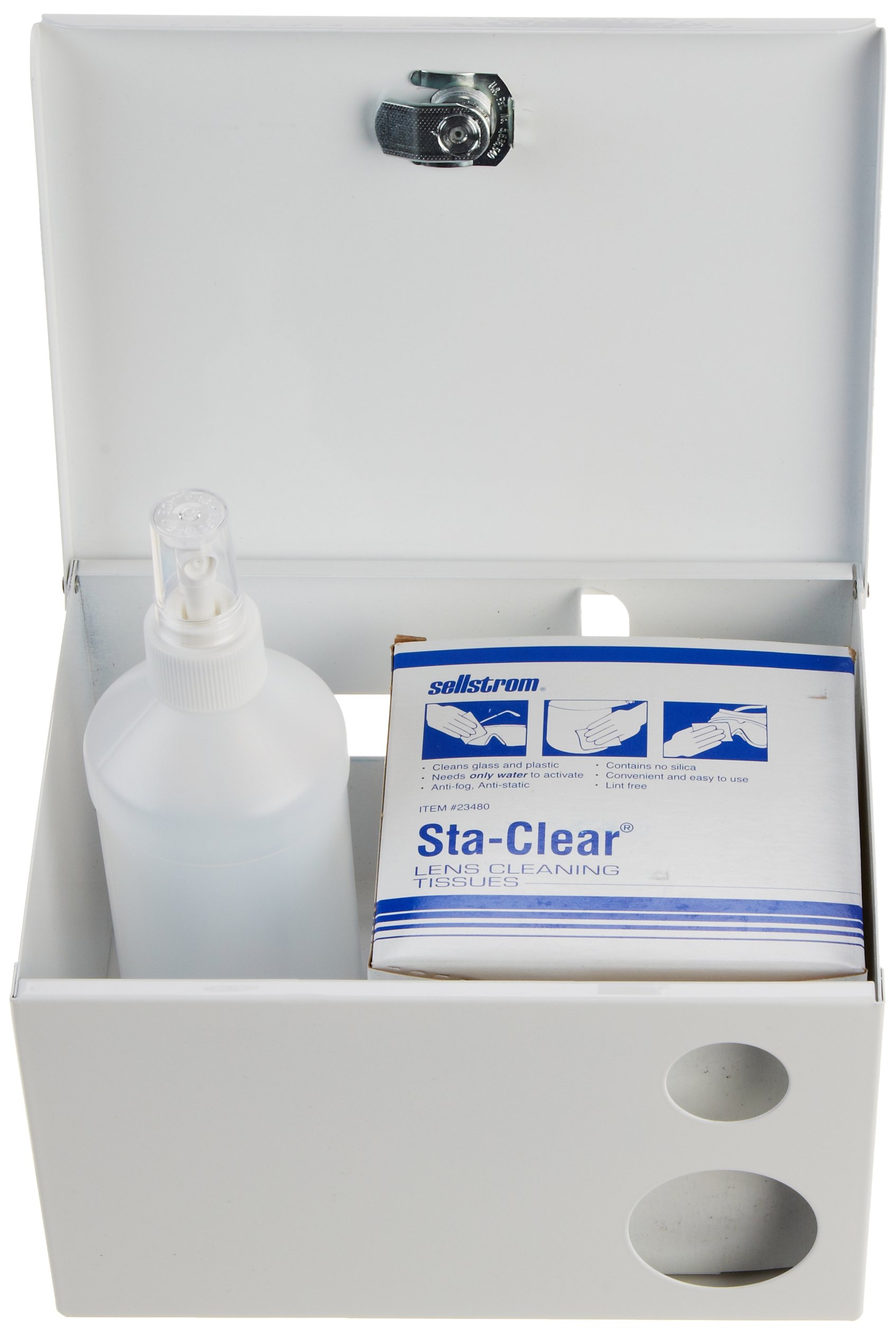 Premium Sellstrom S23470 Lens Cleaning Tissues Station Kit with Water Pump Spray Bottle | Optical Equipment Maintenance for Eyeglasses, Cameras & Microscopes | Professional Cleaning Solution for Home, Office & Laboratories
