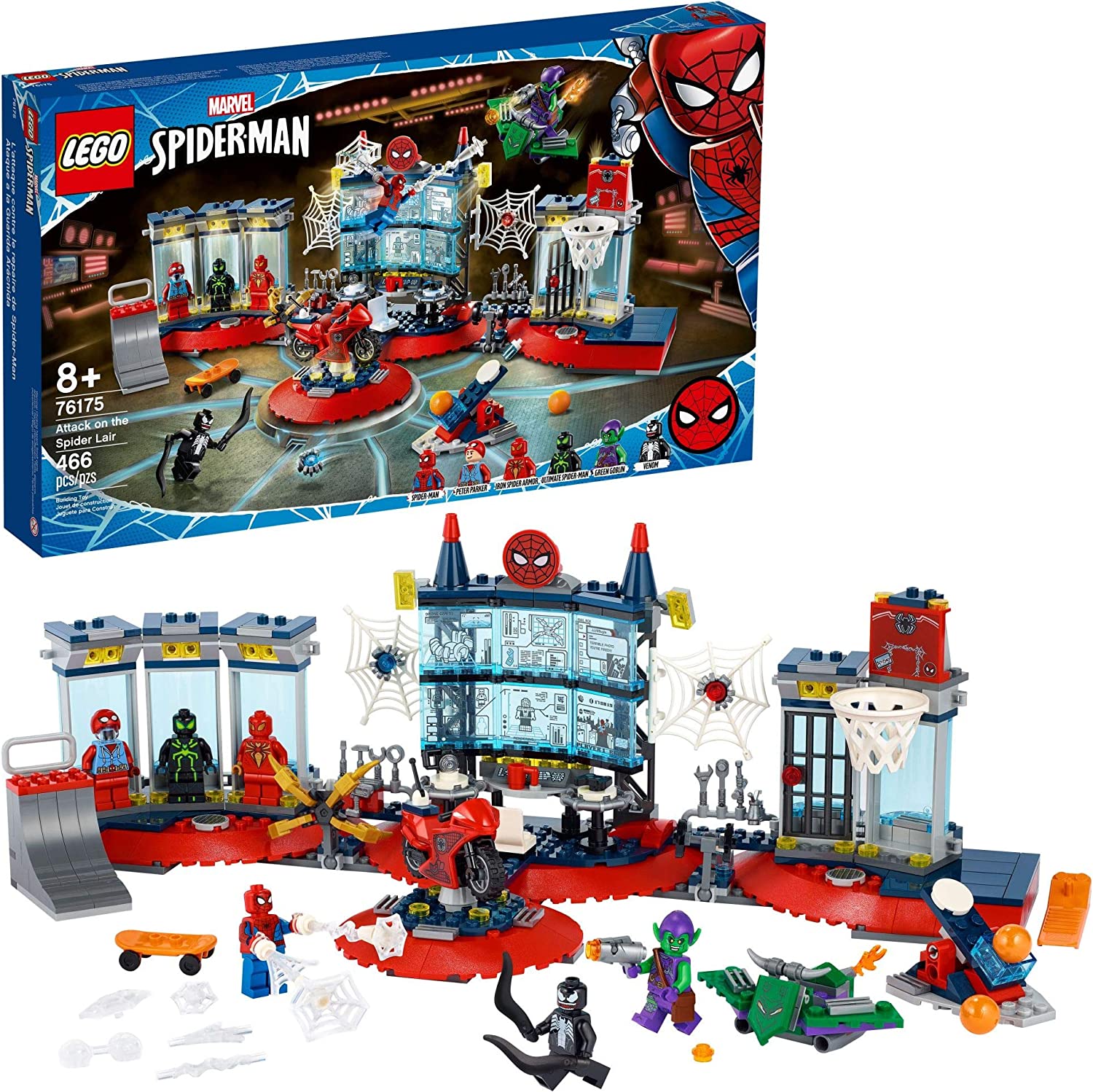 LEGO Marvel Spider-Man Attack on The Spider Lair 76175 Building Toy Set - Superhero Action Playset for Kids & Collectors | Spider-Man vs. Green Goblin Battle Scene | Perfect Gift for Marvel Fans & Creative Play
