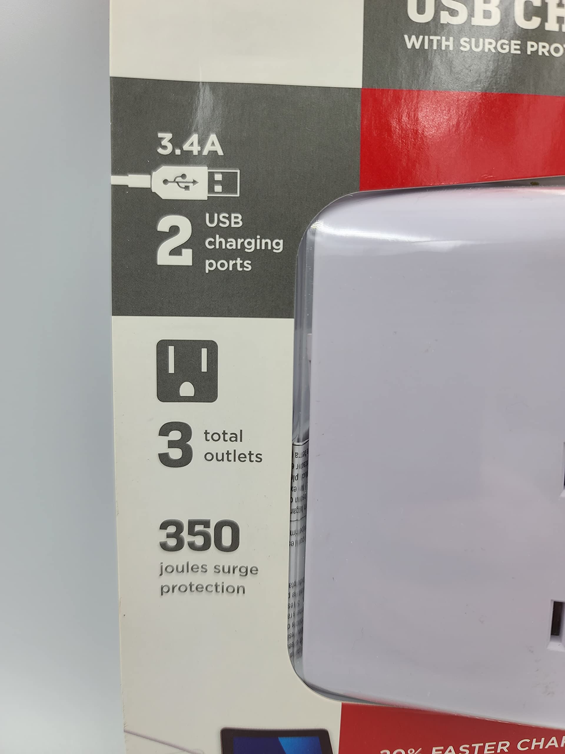 Premium Surge Protector with 3 USB Ports & 2 AC Outlets - Fast Charging for Phones, Tablets & Laptops - Perfect for Home, Office & Travel Use