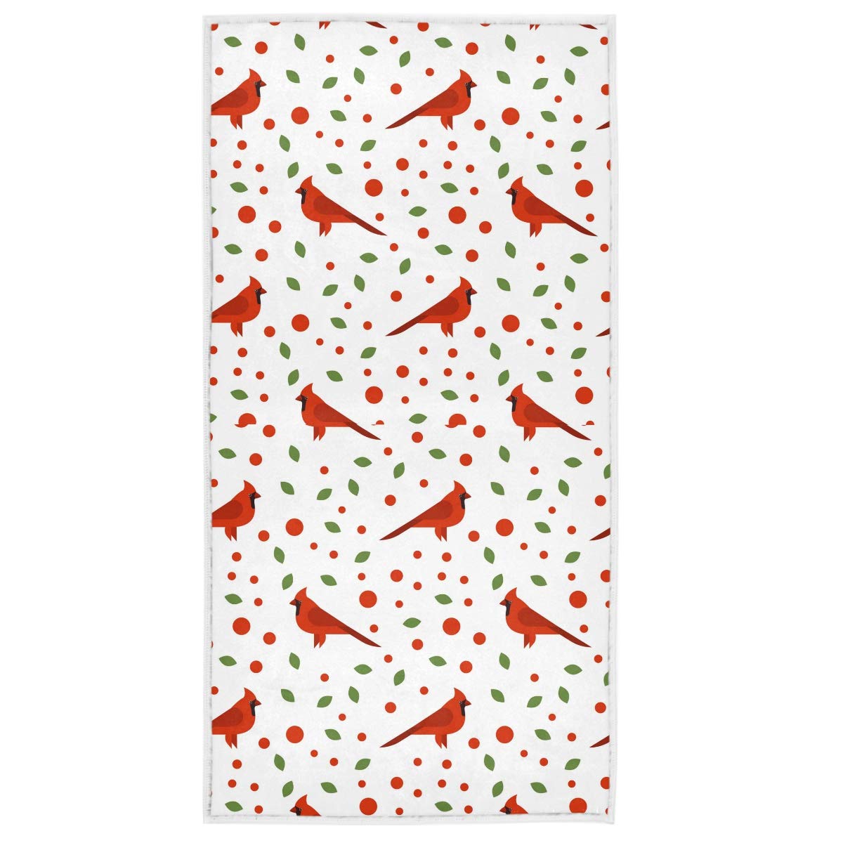 Cardinals Red & Green Pot Hand Towels 16x30 Inch - Ultra Soft & Highly Absorbent Christmas Winter Bathroom Towel Set - Perfect for Holiday Decor, Kitchen, Bathroom & Festive Gift Giving