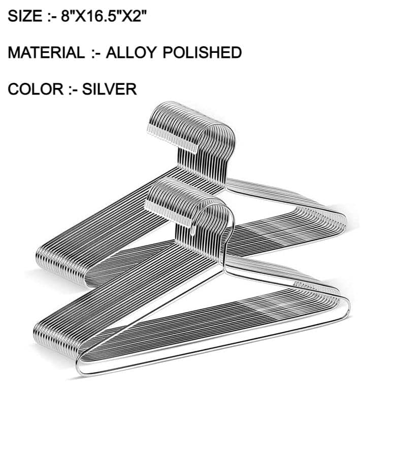 Premium Metal Clothes Hangers - 16.5 Inch Silver Space-Saving Non-Slip Hangers (Pack of 12) - Ideal for Suits, Dresses, Pants, Shirts & Underwear - Perfect for Closet Organization & Wardrobe Storage