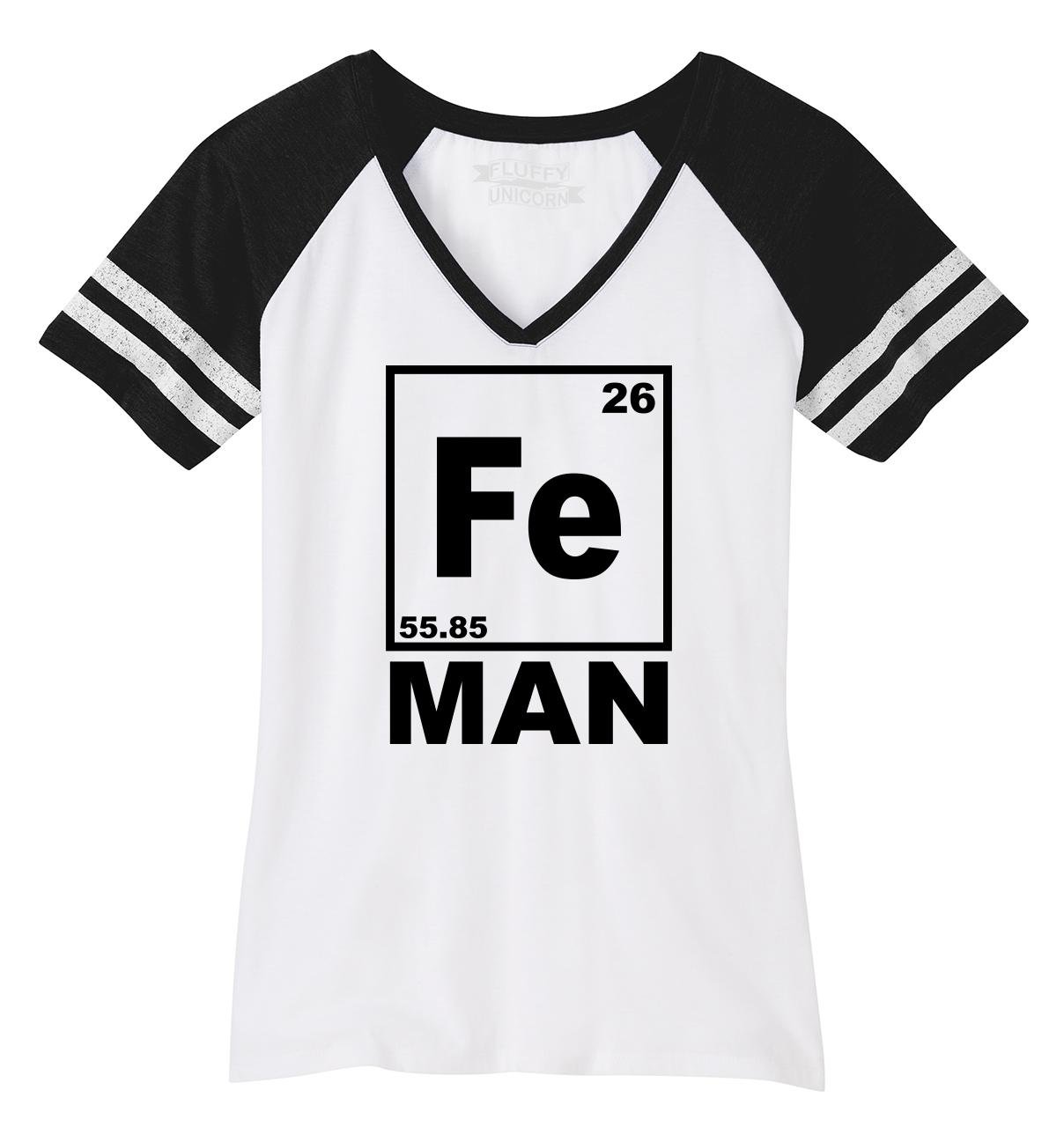 Funny Iron Man Chemistry Game V-Neck T-Shirt for Women | Marvel Superhero Graphic Tee | Gift for Science Lovers & Marvel Fans | Perfect for Cosplay, Comic Con & Casual Wear