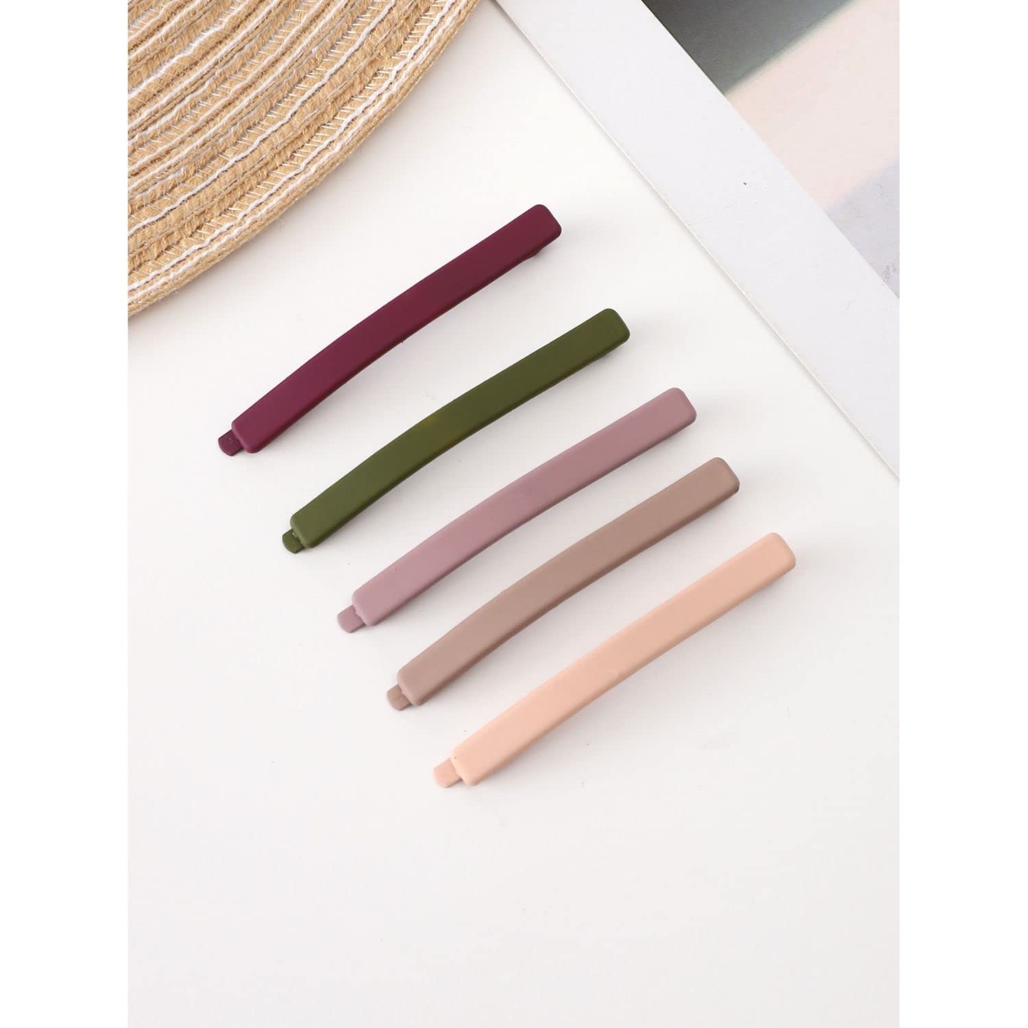 FAMEZA 5-Pack Hair Barrettes & Clips for Women & Teens - Non-Slip Hair Accessories for School, Work & Everyday Styling