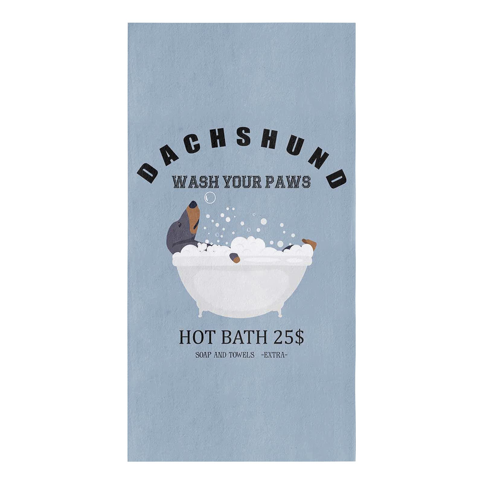 Premium Absorbent Dish Towels for Kitchen - Cute Dachshund Cartoon Design with Hanging Loop, 18x28 Inch Microfiber Cleaning Cloths for Drying Dishes, Wiping Countertops & Bathroom Use