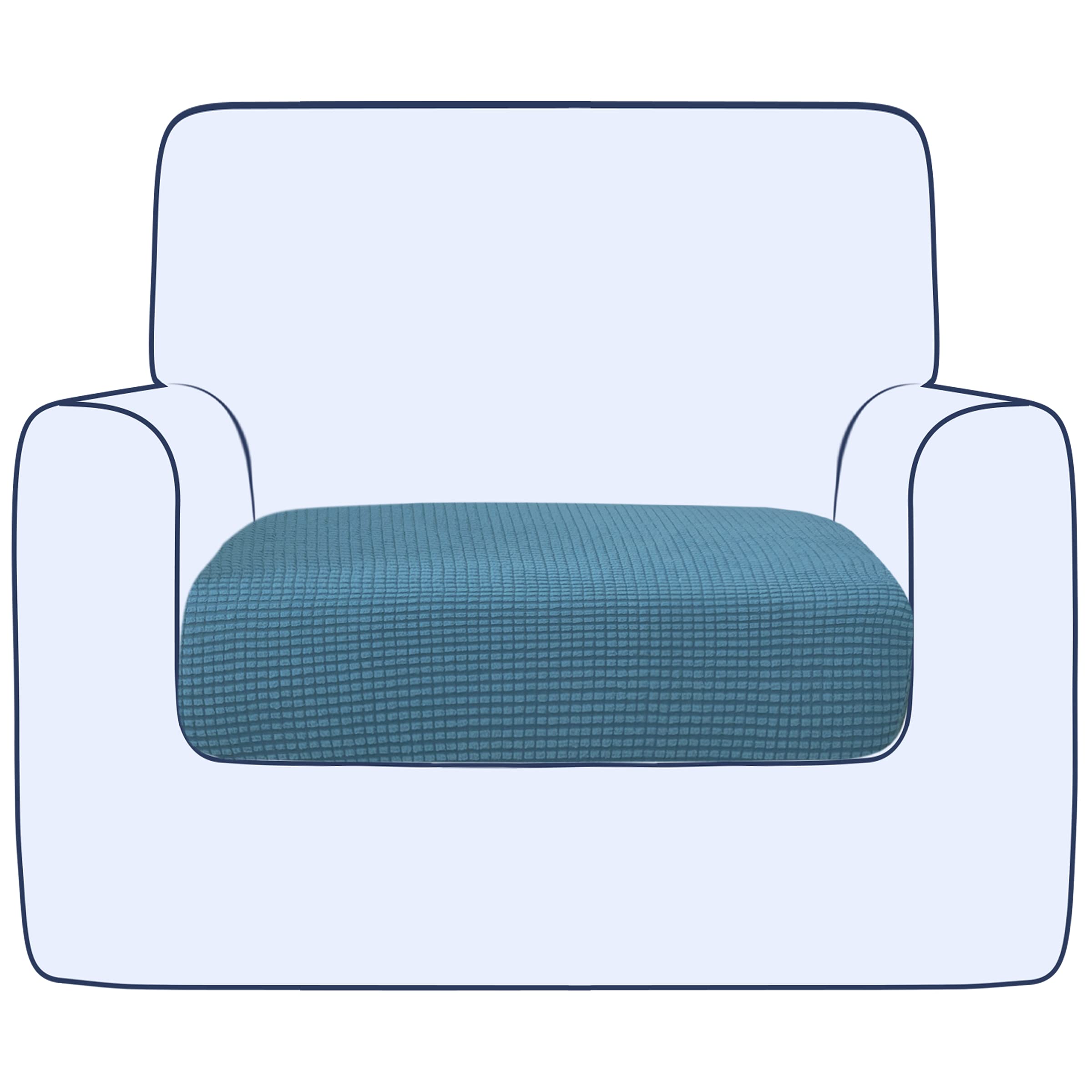 Ouka Stretch Reversible Sofa Cushion Cover - Soft Denim Blue Couch Seat Protector for Loveseat & Chair (Small) | Home Decor, Living Room Upgrade, Furniture Protection