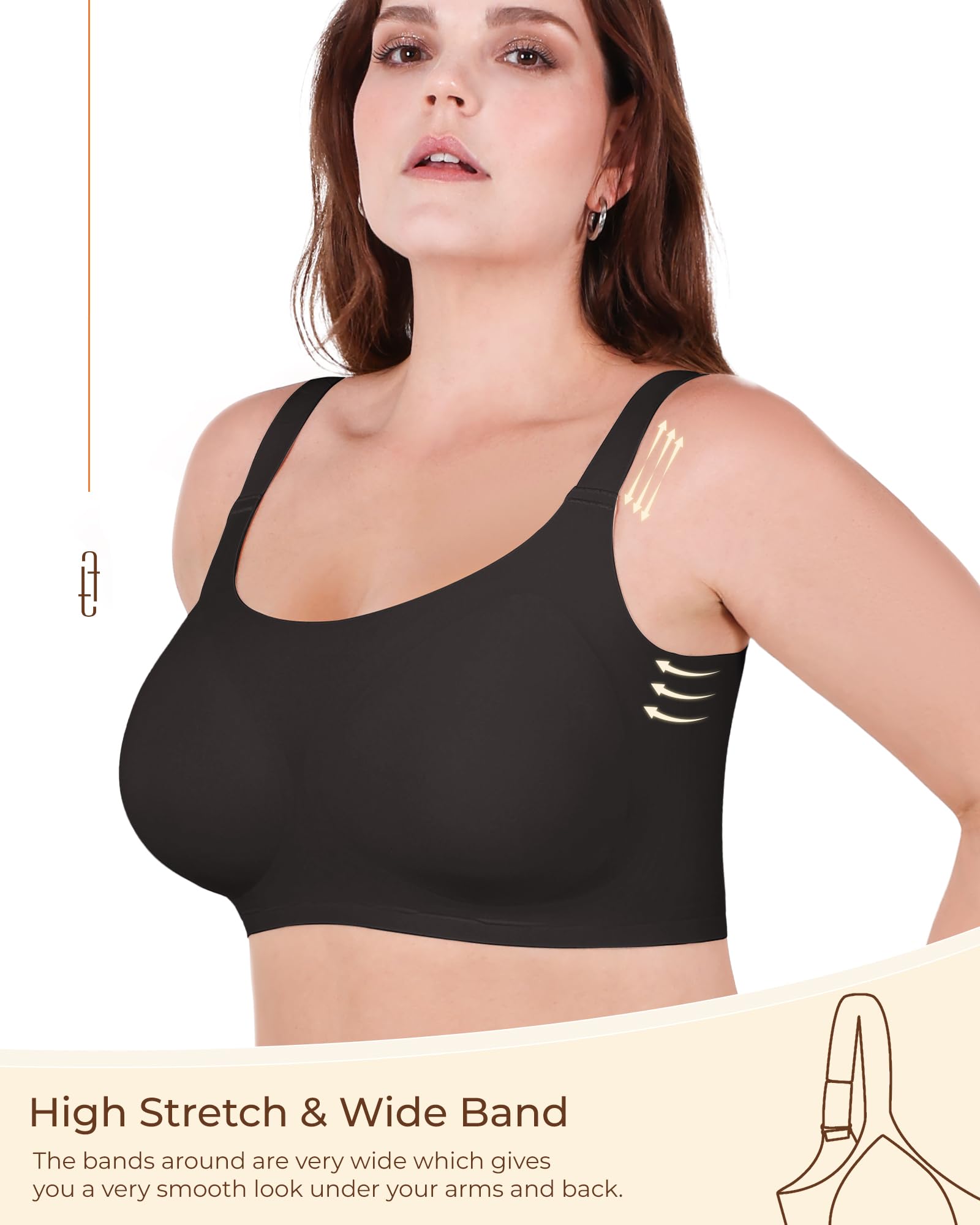 Wireless Push Up Bra - No Underwire Comfortable Wirefree U-Neck Full Coverage Smooth Seamless Bralette for Women | Perfect for Yoga, Workout & Everyday Wear