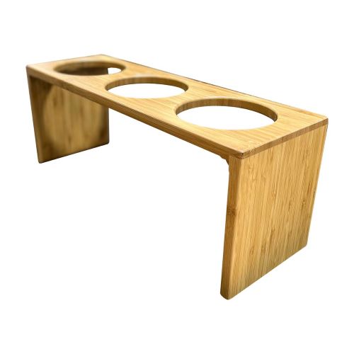 Cal Mil 1425 3-Tier Bamboo Cylinder Display Stand - Holds 3 Glass Cylinders for Kitchen, Bathroom or Office Organization - Perfect for Spice Jars, Bath Salts or Desk Supplies