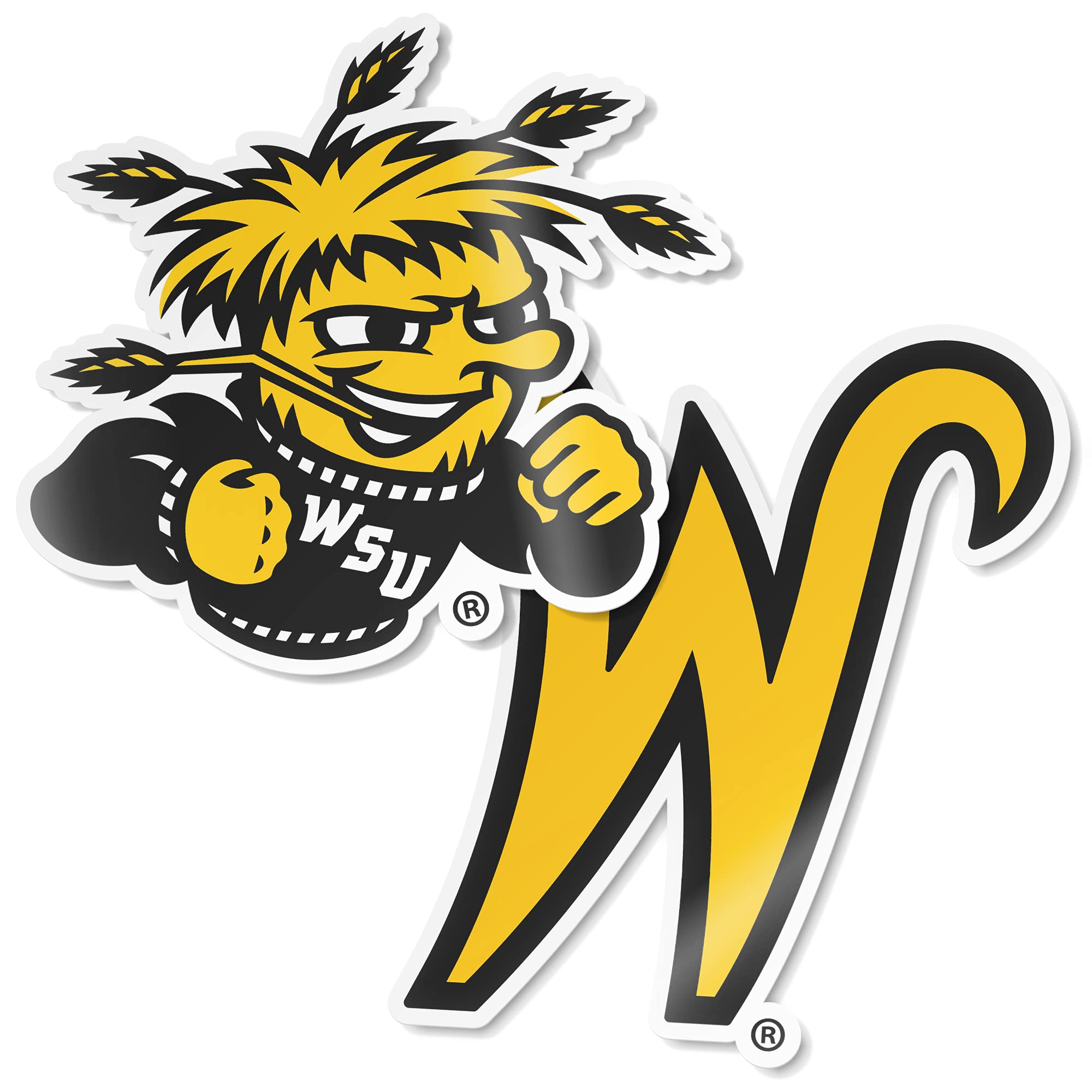 Wichita State Shockers Cactus Vinyl Decals - 4 Inch Set for Laptop, Water Bottle, Car & Scrapbooking - Durable Stickers for School Spirit, College Pride & Fan Gifts