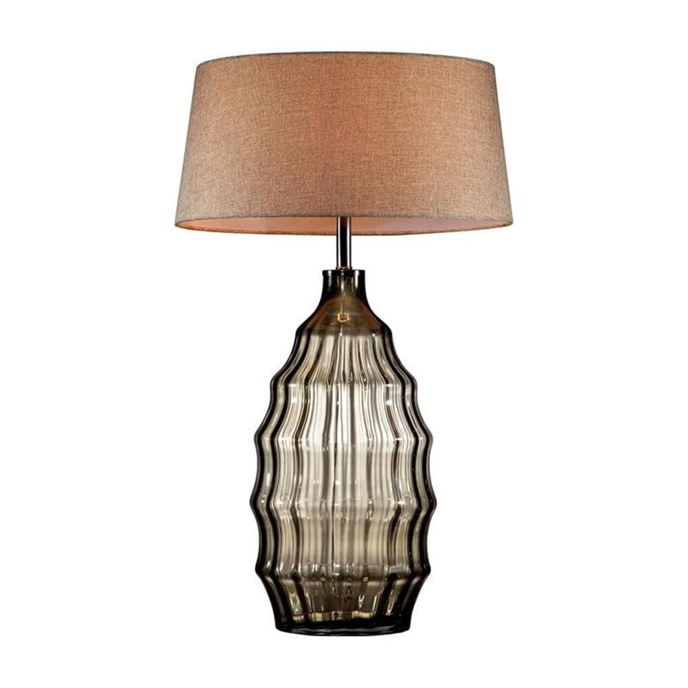 Furniture of America Bellevue Hand Blown Glass Table Lamp - Green Olive Finish, Modern Home Decor for Living Room, Bedroom & Office Lighting