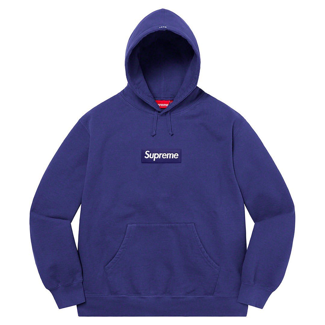 Supreme Box Logo Hooded Sweatshirt - Navy Blue Pullover Hoodie for Men & Women | Streetwear Fashion, Casual Wear & Urban Style