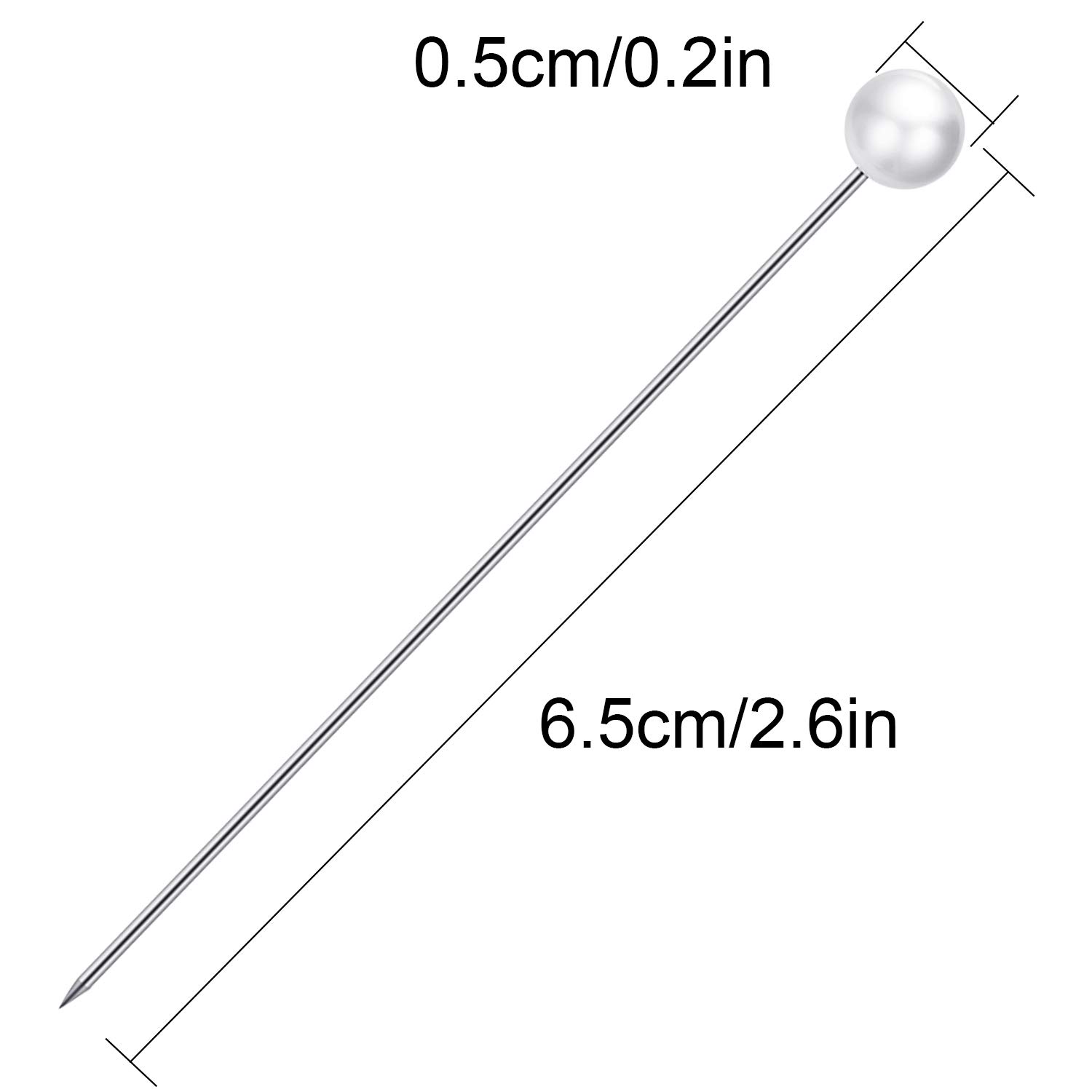 200pcs Faux Pearl White Corsage Boutonniere Pins - Straight Bouquet Pins for Wedding Decorations, Sewing & Craft Projects | Perfect for Bridal Bouquets, Floral Arrangements & DIY Crafts