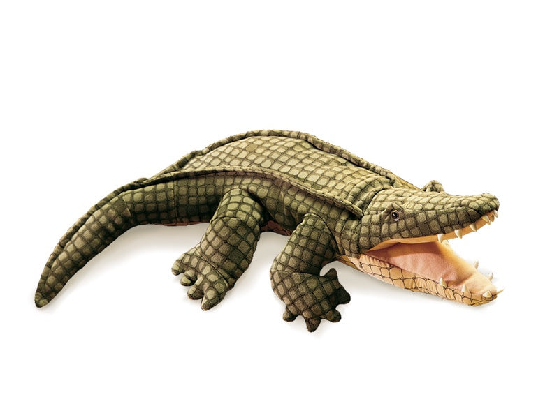 Folkmanis Alligator Hand Puppet - Realistic Animal Puppet for Kids, Storytelling, and Educational Play - Perfect for Classroom, Theater, and Family Fun