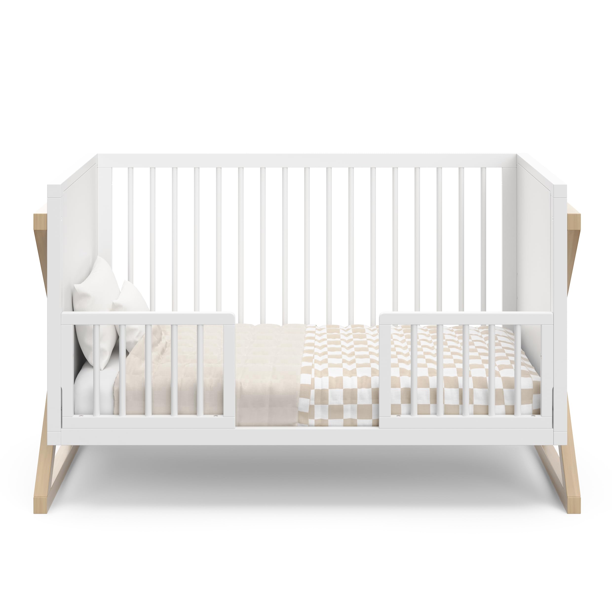 Storkcraft Equinox 3-in-1 Convertible Crib (Driftwood) - Converts to Toddler Bed & Daybed, 3-Position Adjustable Mattress Support, Modern Two-Tone Nursery Crib for Baby & Kids Bedroom | Safe & Stylish Infant Sleep Solution for Modern Homes