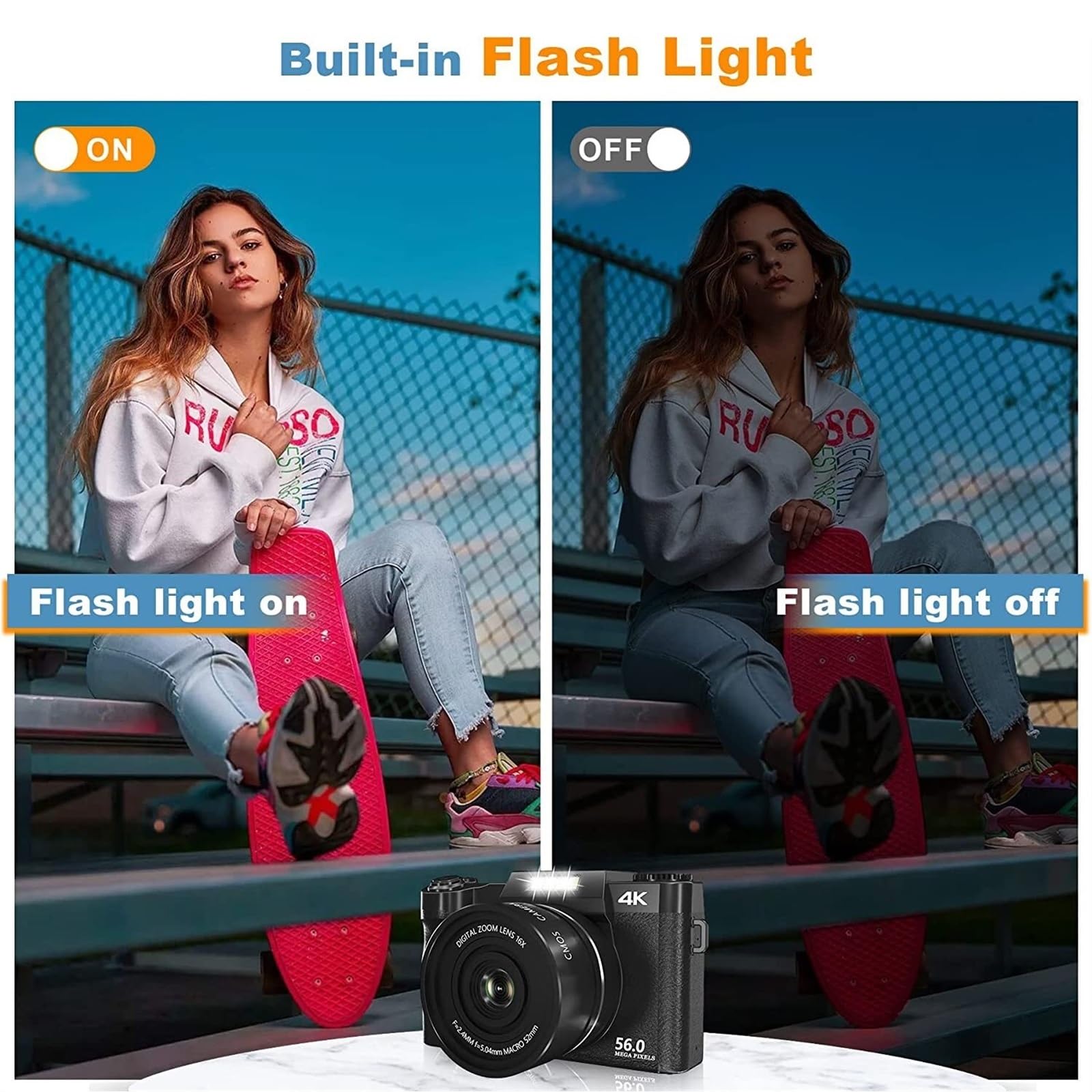56MP 4K Digital Camera with Auto Focus - 3