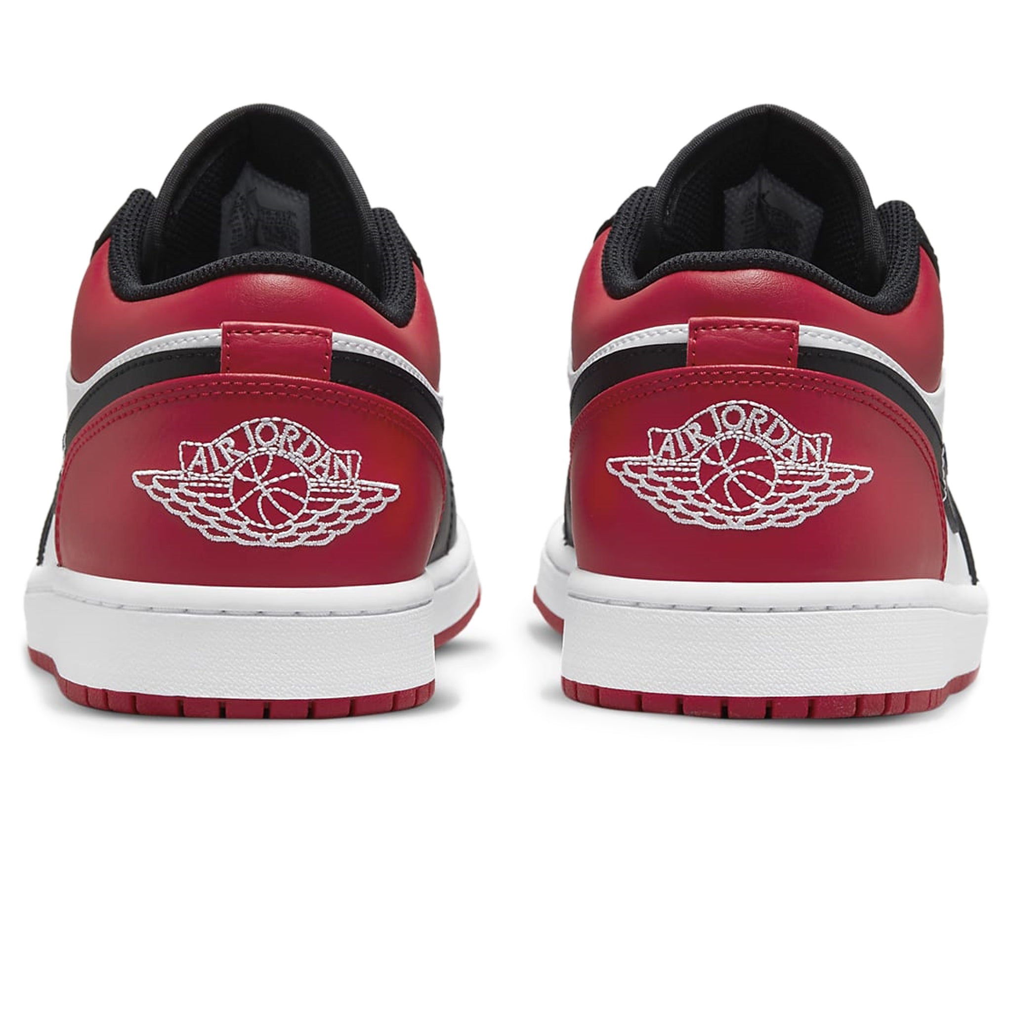 Air Jordan 1 Low Bred Toe Men's Basketball Shoes - Retro Black Red White Sneakers for Casual Wear & Street Style