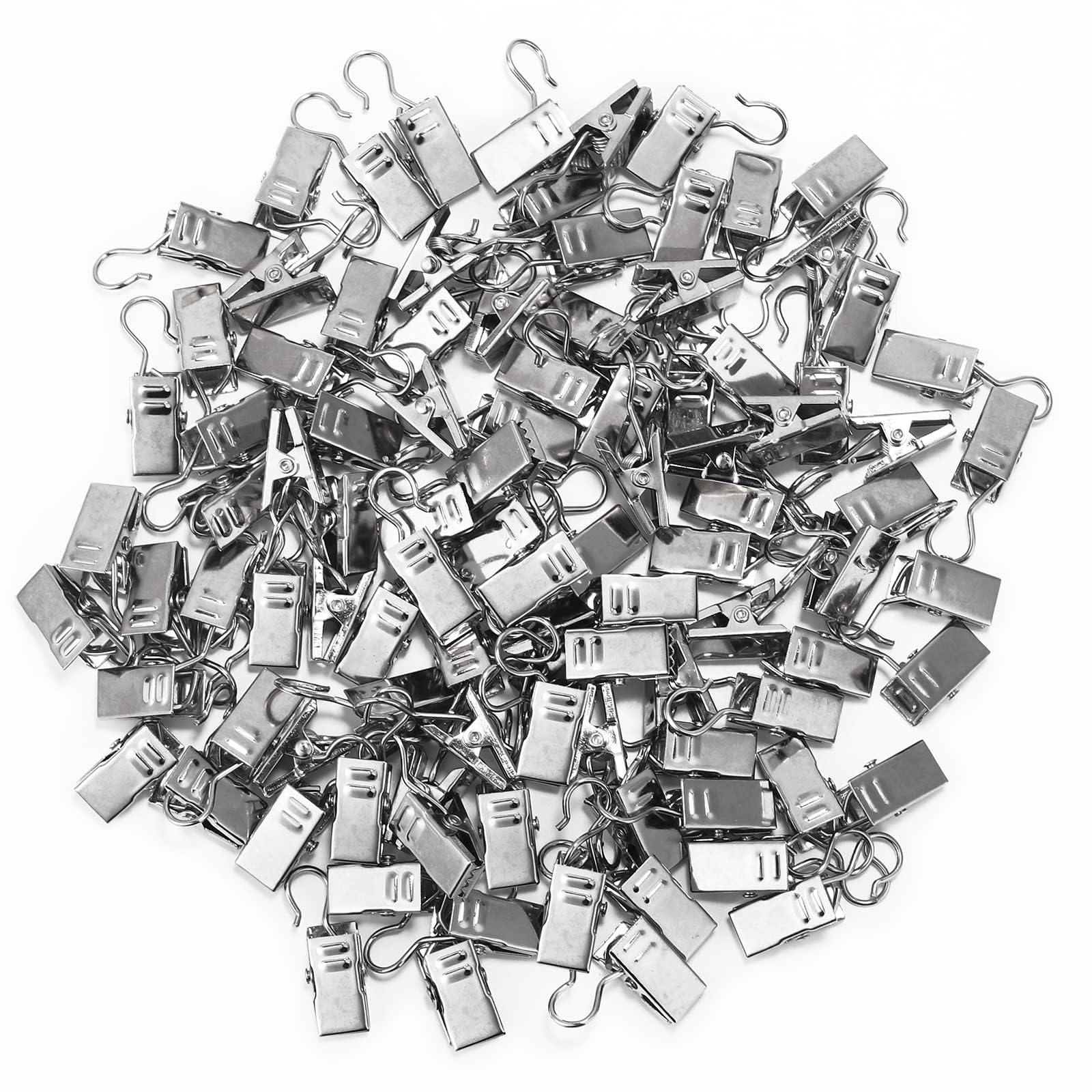 BOWNDY 32 Pack Curtain Clips with Hooks - Heavy Duty Hanging Clips for Drapes, Photos, Home Decor, Christmas Lights & Outdoor Party Decorations - Perfect for Bedroom, Living Room, Wedding & Holiday Decor