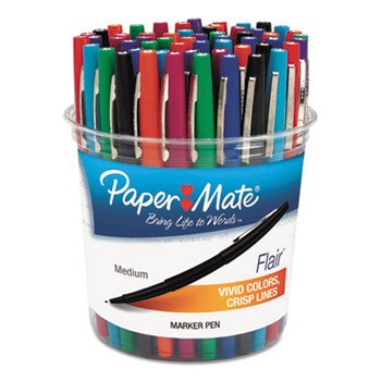 Point Guard Flair Bullet Point Stick Pens - 1.4mm Fine Tip, Assorted Color Ink, 48-Pack Set for Office, School, Note Taking & Creative Writing