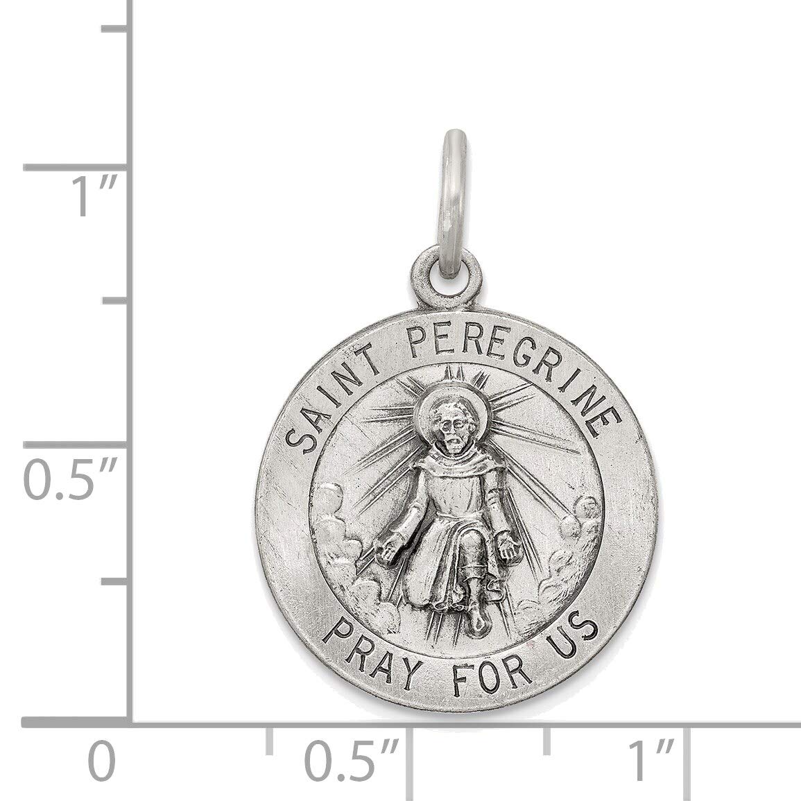 Sterling Silver St. Peregrine Medal - Religious Jewelry for Protection