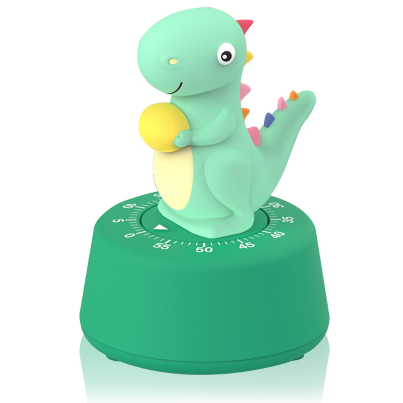 60 Minute Mechanical Kitchen Timer - Cute Dinosaur Wind Up Egg Timer for Cooking, Baking, Kids, Classroom & Sports (Light Green) | Perfect for Meal Prep, Study Sessions & Workout Timing