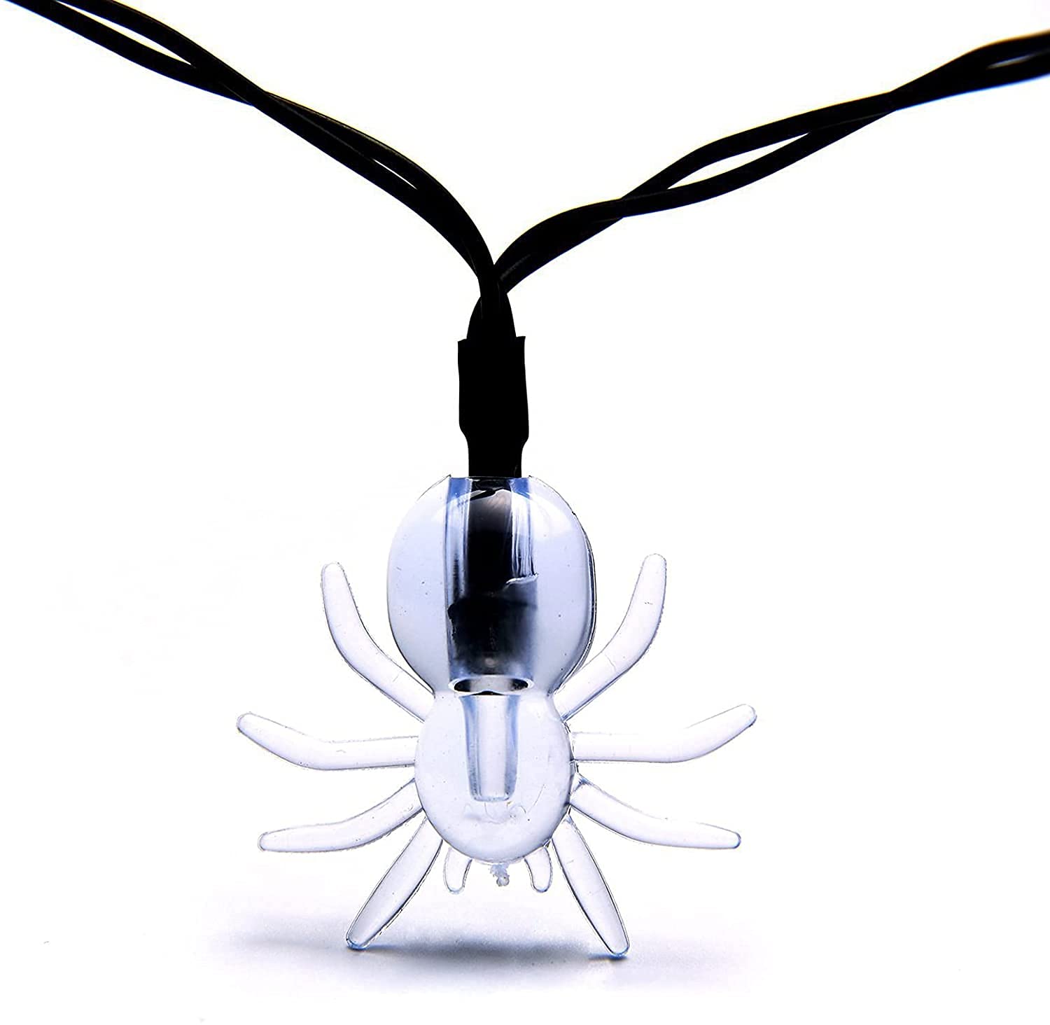 SNOMYRS 21ft LED Spider String Lights - 30 Battery Powered Halloween & Christmas Decorations with 8 Lighting Modes - Purple Outdoor Lights for Patio, Garden, Gate, Yard (Perfect for Halloween Parties, Christmas Festivals, and Outdoor Events)