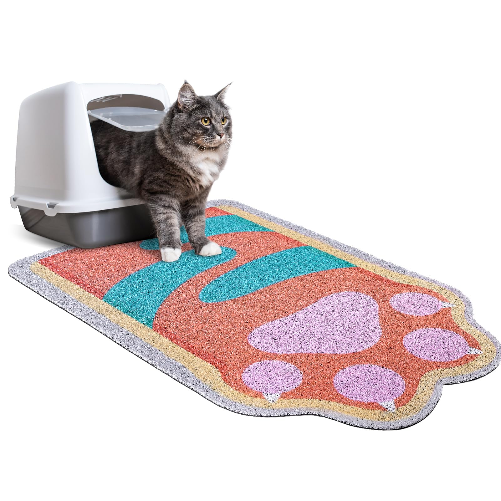Premium Non-Slip Cat Litter Mat - Large Unicorn Design Litter Box Mat with High Trapping Efficiency, Soft & Easy to Clean Kitty Litter Mat, Cute Cat Food Mat for Pet Owners - Perfect for Hardwood Floors & Multi-Cat Homes