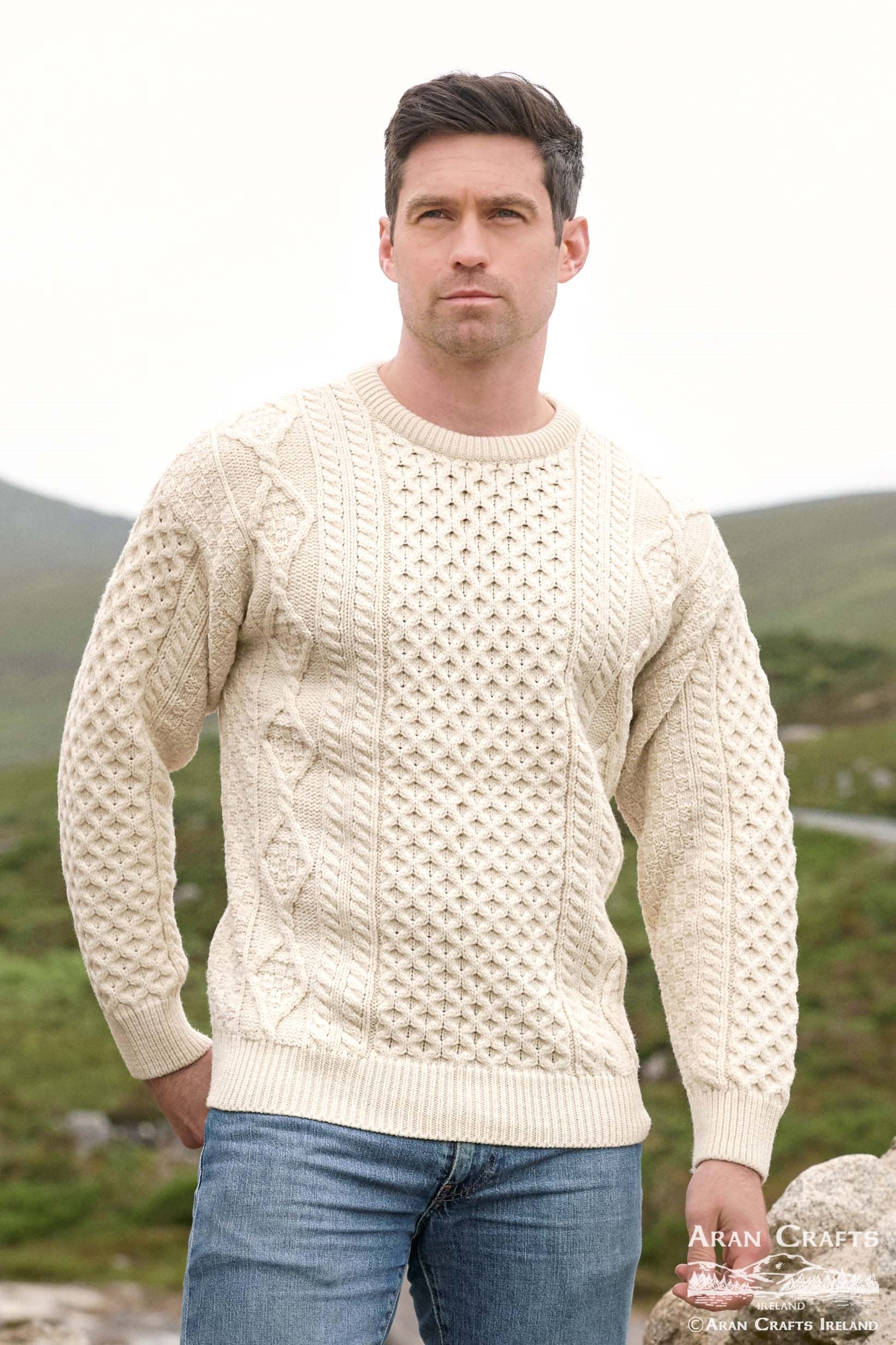 Kilronan Super Soft Aran Unisex Sweater - Warm Cable Knit Pullover for Men & Women | 2 Color Options | Perfect for Winter, Fall & Casual Outings