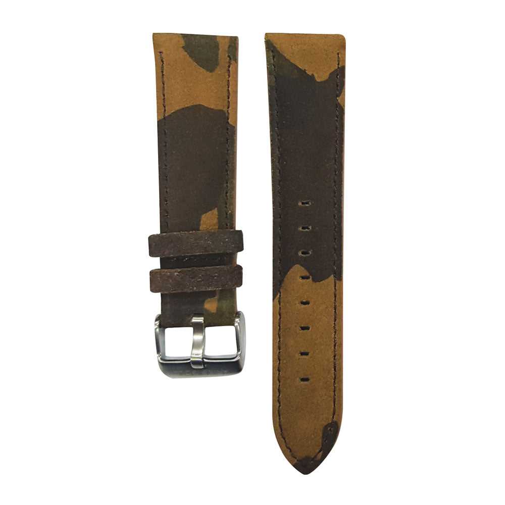 ARIES GOLD CAMO BROWN AG L0030 Silver Buckle Leather Strap Watch - Stylish Men's Casual & Dress Accessory for Everyday Wear, Office, and Special Occasions