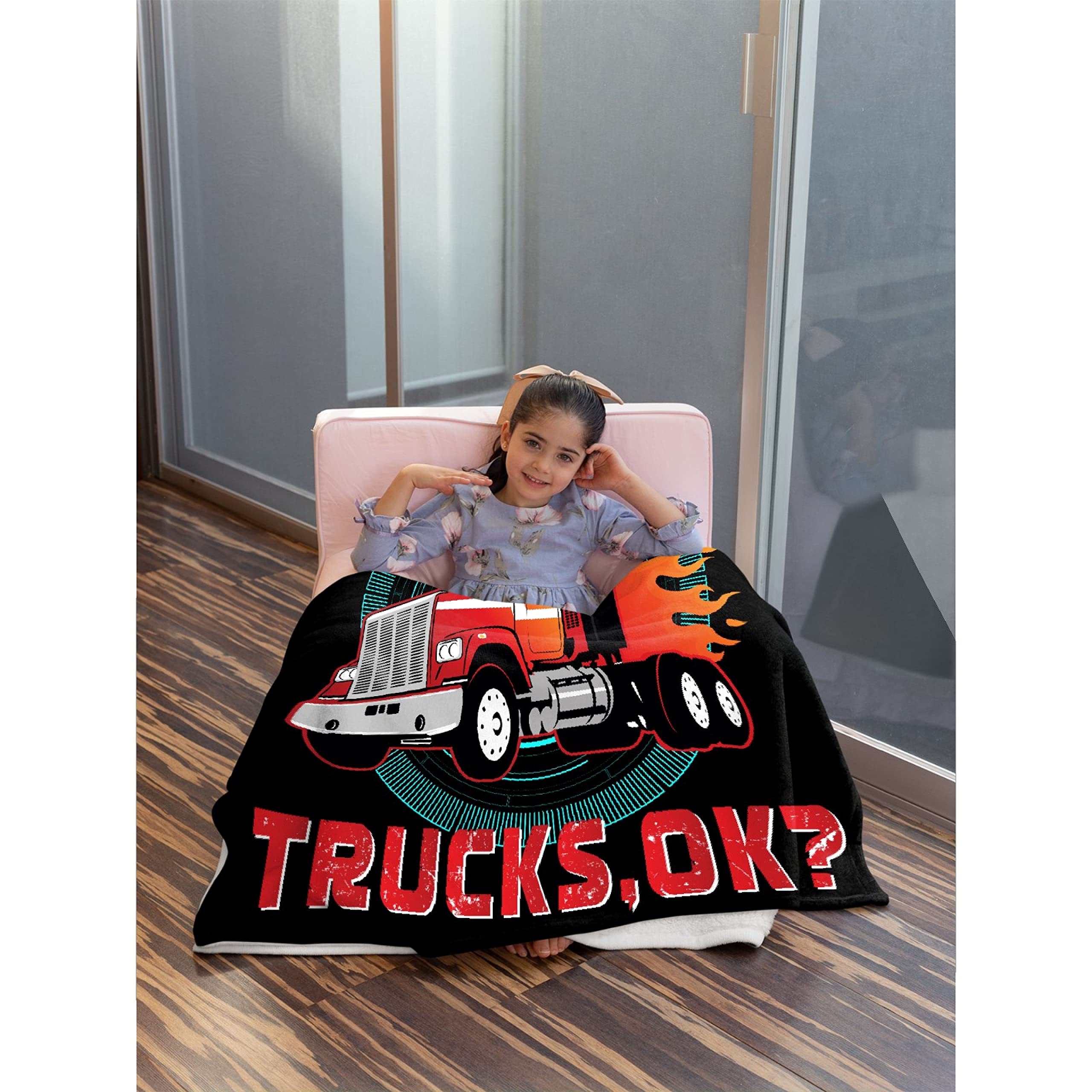 Ultra Soft Flannel Fleece Trucks Blanket - 120