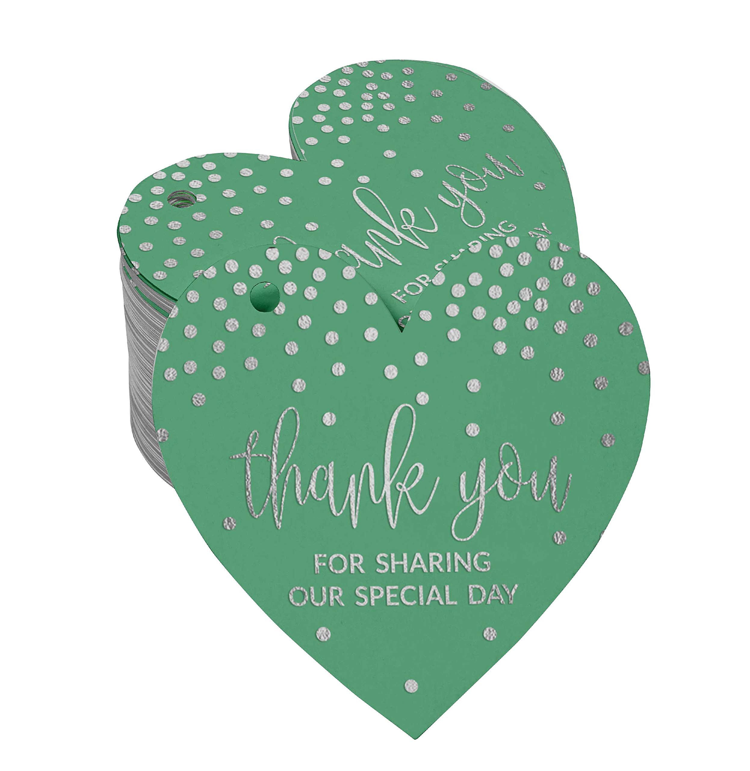 Elegant Silver Foil Thank You Tags - 100pcs Wedding, Bridal Shower, Baby Shower, Birthday & Retirement Party Favors - Perfect for DIY Invitations & Gift Decorations