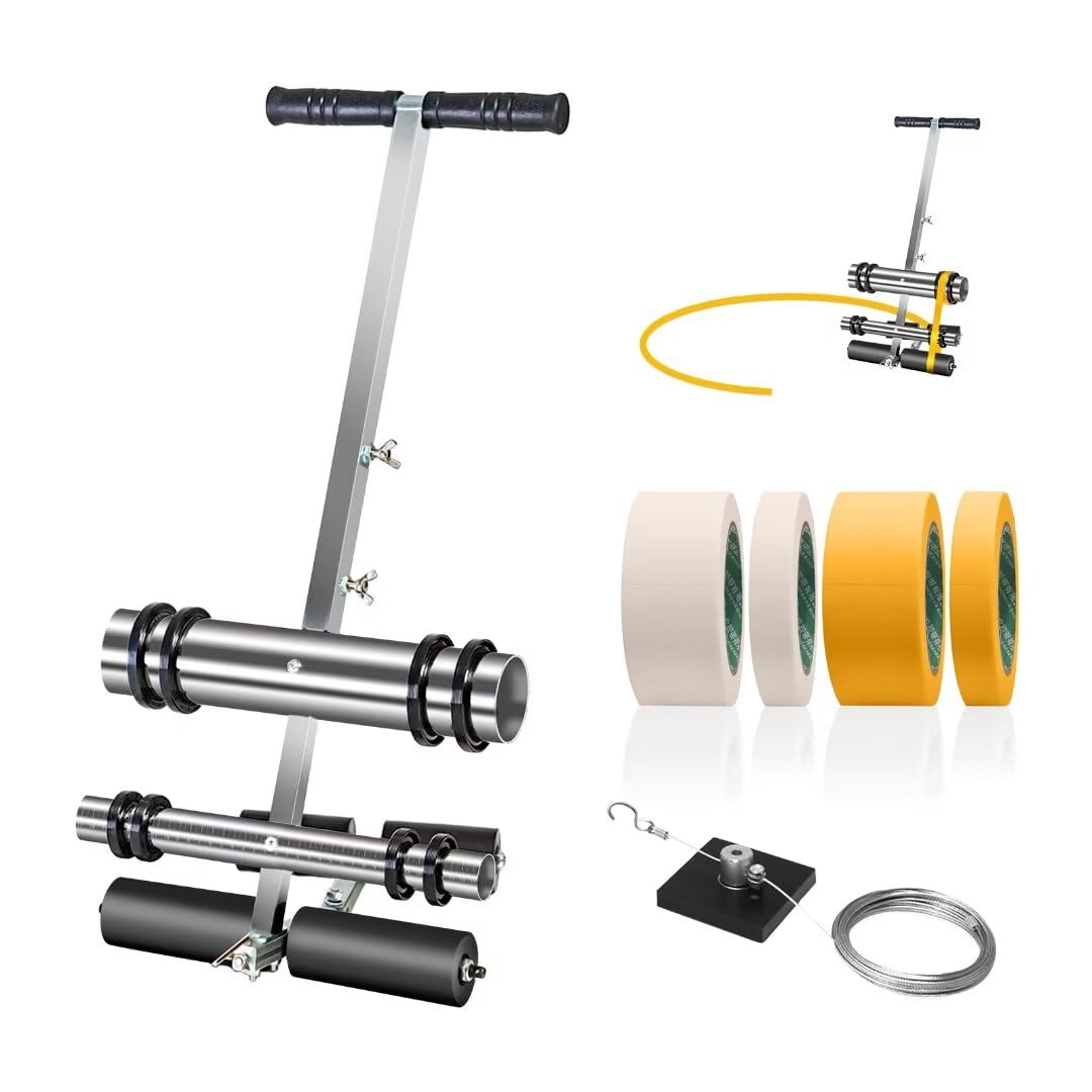 Professional Line Striping Machine with Drawing Circle Kit - Parking Lot & Driveway Paint Striper for Asphalt, Concrete, Basketball & Pickleball Courts - Road Warning Line Painting Equipment | Perfect for DIY Projects, Sports Court Maintenance & Commercial Parking Lot Marking