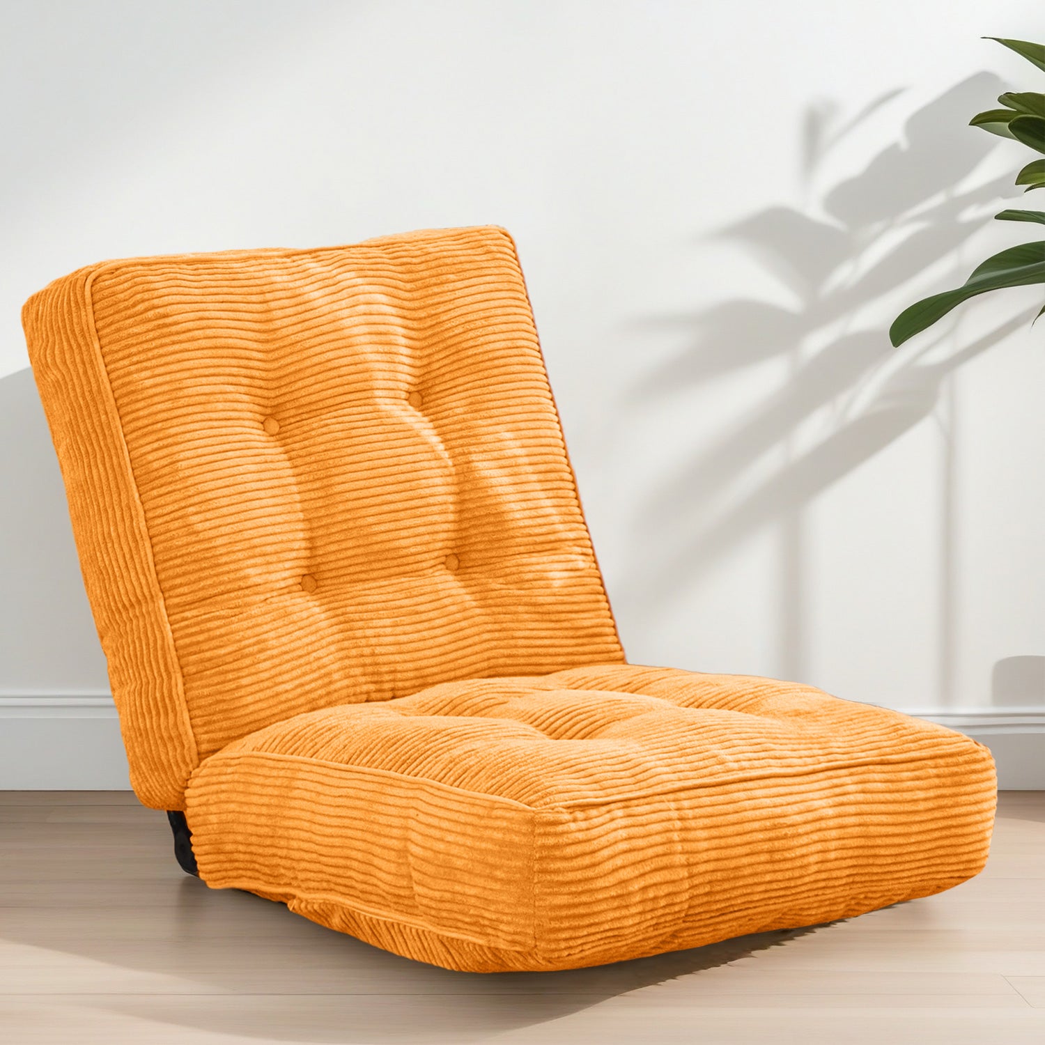 MAXYOYO Adjustable Floor Chair with Back Support - Ergonomic Gaming & Meditation Chair for Adults, Orange - Perfect for Gaming, Yoga, Reading & Relaxing at Home