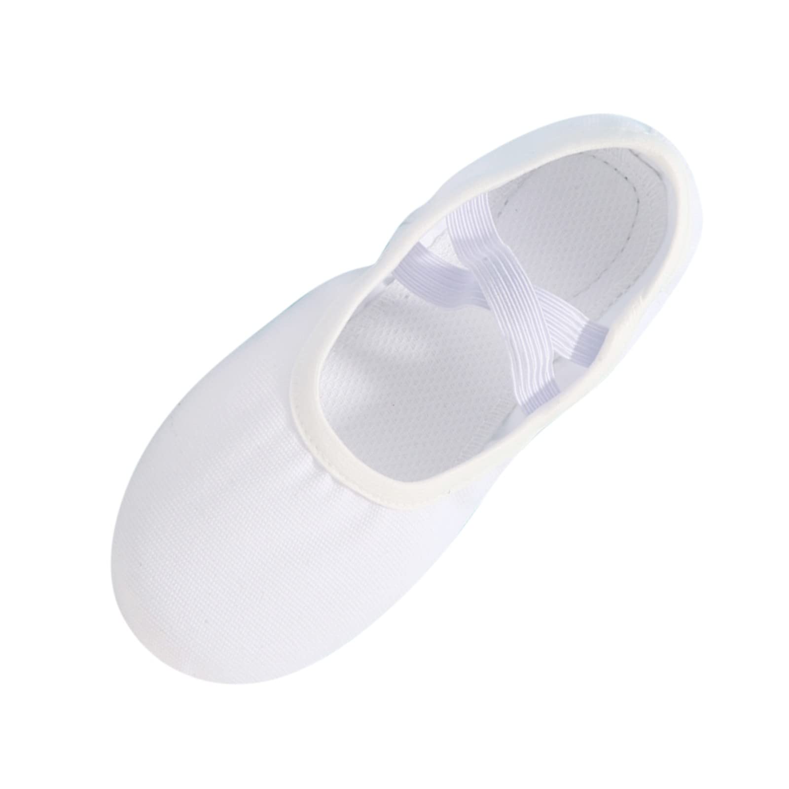 **Girls' Ballet Dance Shoes - Soft & Warm Toddler Ballet Slippers for Indoor Performance, Yoga, and Practice (White, Size 3.5-4 Years) - Perfect for Recitals, Studio Classes & Playtime**